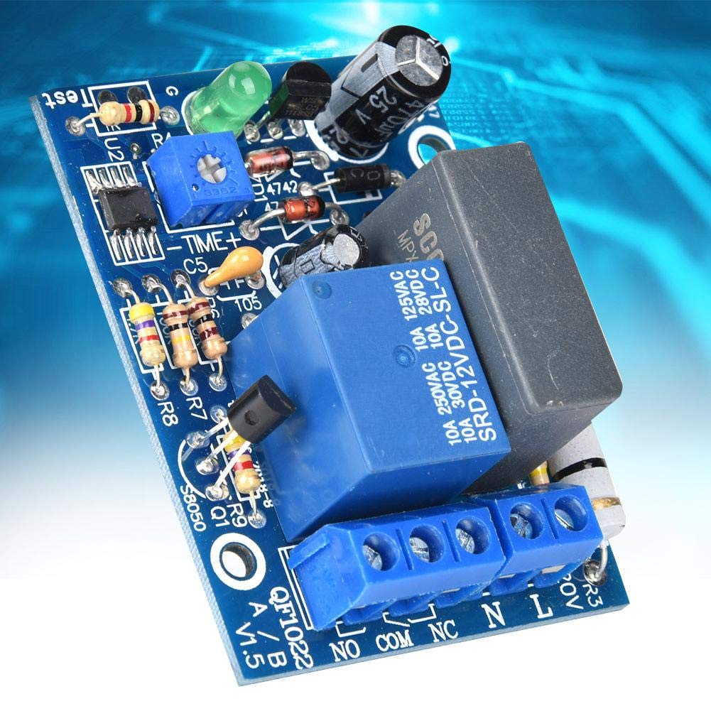 Adjustable Timer Relay Module 220VAC - 0 to 10 Minutes Delay Turn Off Switch for Home Automation, Industrial Control & DIY Projects