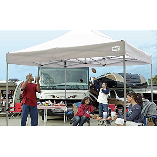 Caravan Canopy DisplayShade 10x10 Pop-Up Canopy – Heavy-Duty Commercial Canopy Tent with Fire-Resistant Fabric & Full Truss Frame | 99% UV Protection, Adjustable Height | Includes Roller Bag & Stakes | Perfect for Outdoor Events, Farmers Markets, Trade Shows & Backyard Parties