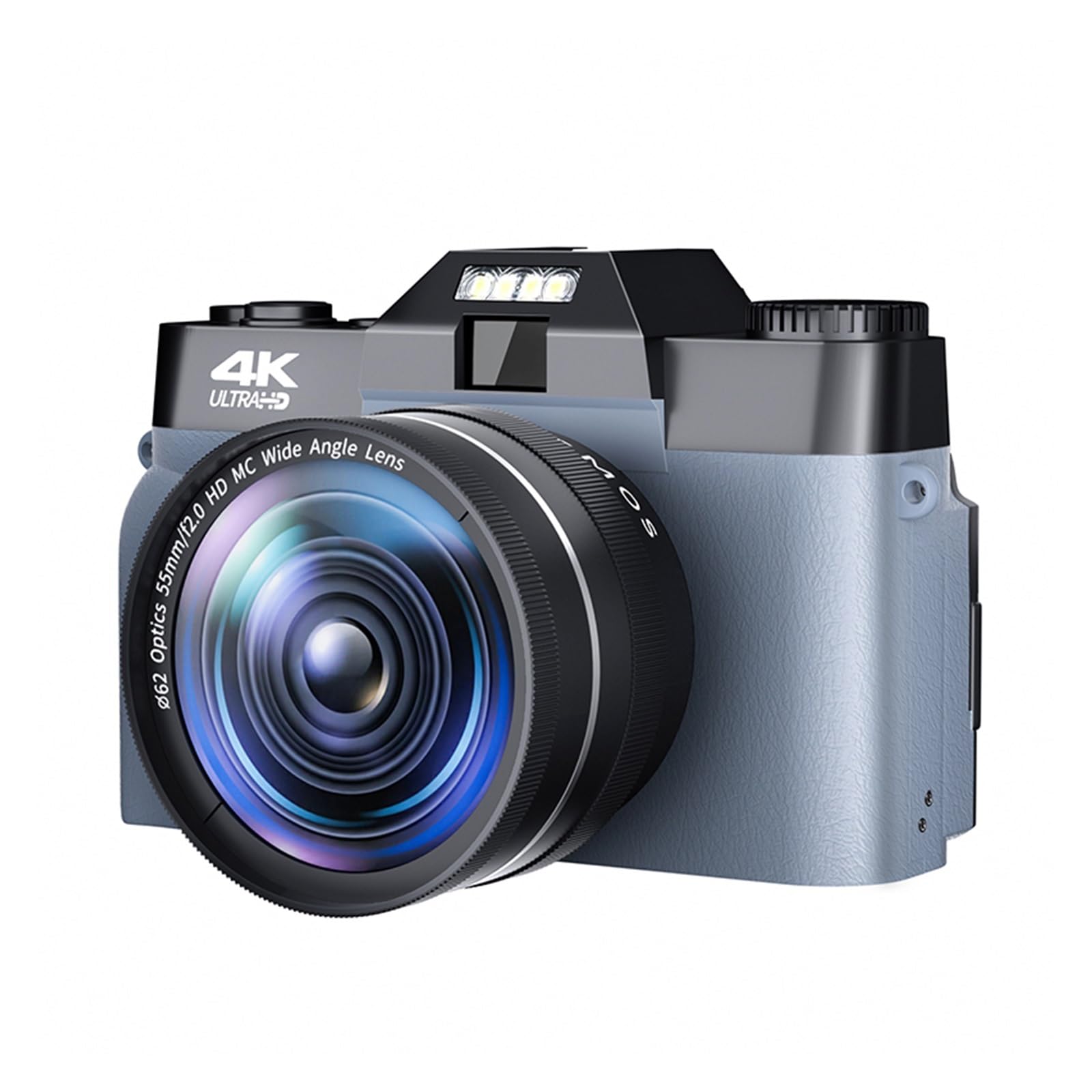 48MP 4K Digital Camera with Auto Focus & Wide Angle - Beginner Friendly Vlogging Camera for YouTube, Travel & Selfies - Includes 128GB TF Card (Silver) - Perfect for Content Creators, Travel Vlogging & Everyday Photography