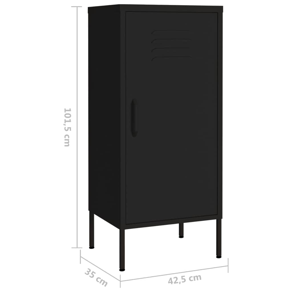Single Door Metal Storage Cabinet with 2 Adjustable Shelves - 16.7