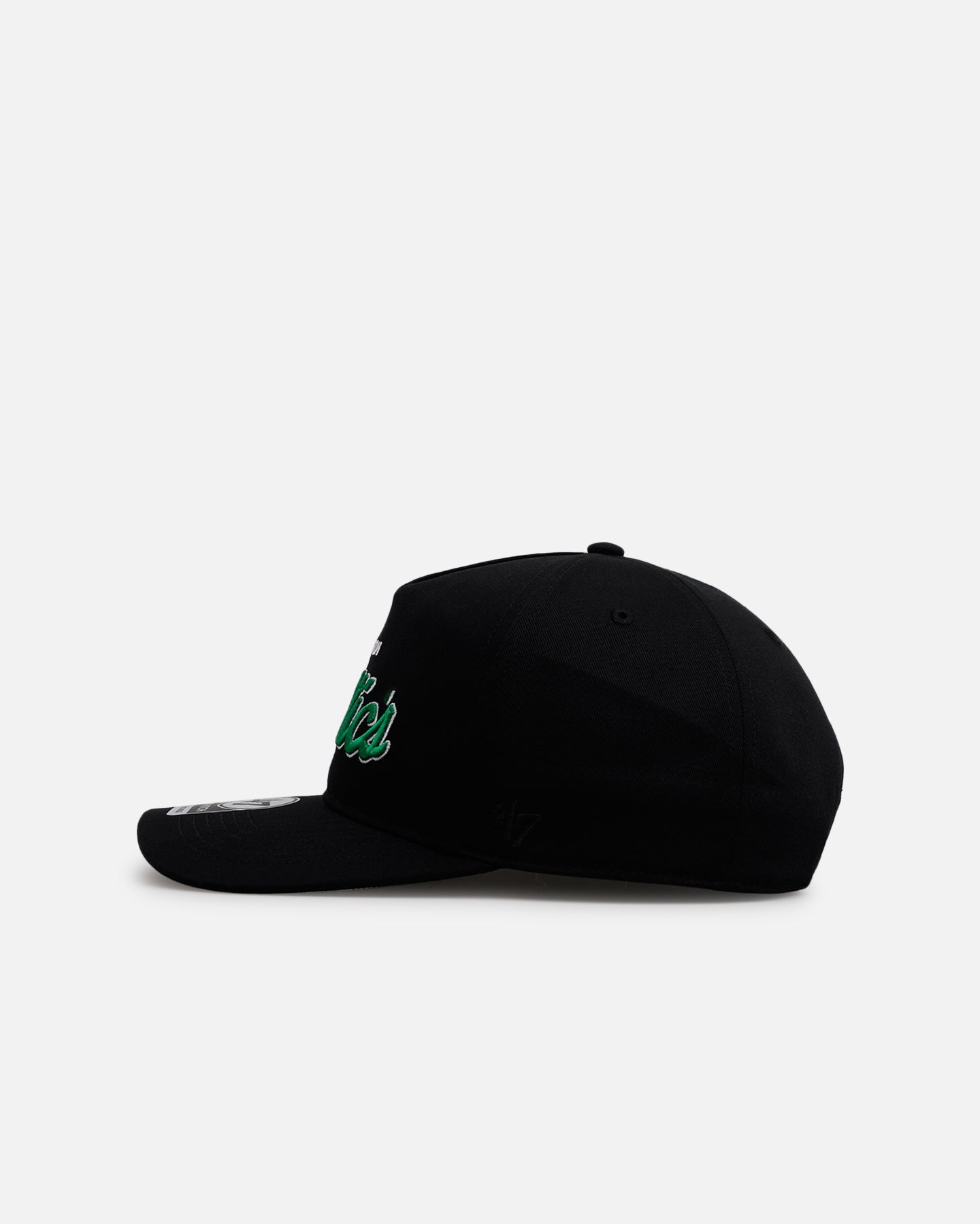 47 Brand Boston Celtics 'Black Dome Script' 47 Hitch Snapback Black Hat - Official NBA Licensed Adjustable Baseball Cap for Men & Women - Perfect for Basketball Games, Streetwear Fashion & Sports Fans