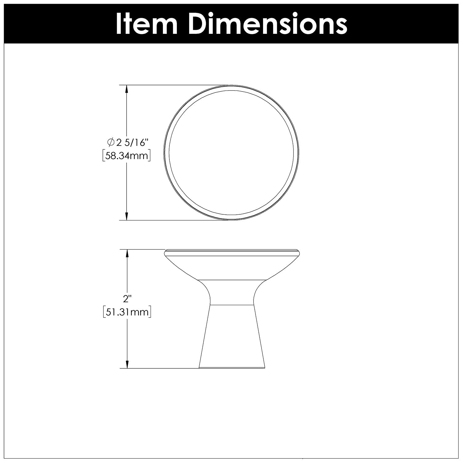 2 5/16 Inch Maven Hook Knob - Satin Nickel Finish Cabinet Hardware for Kitchen, Bathroom & Furniture Upgrade