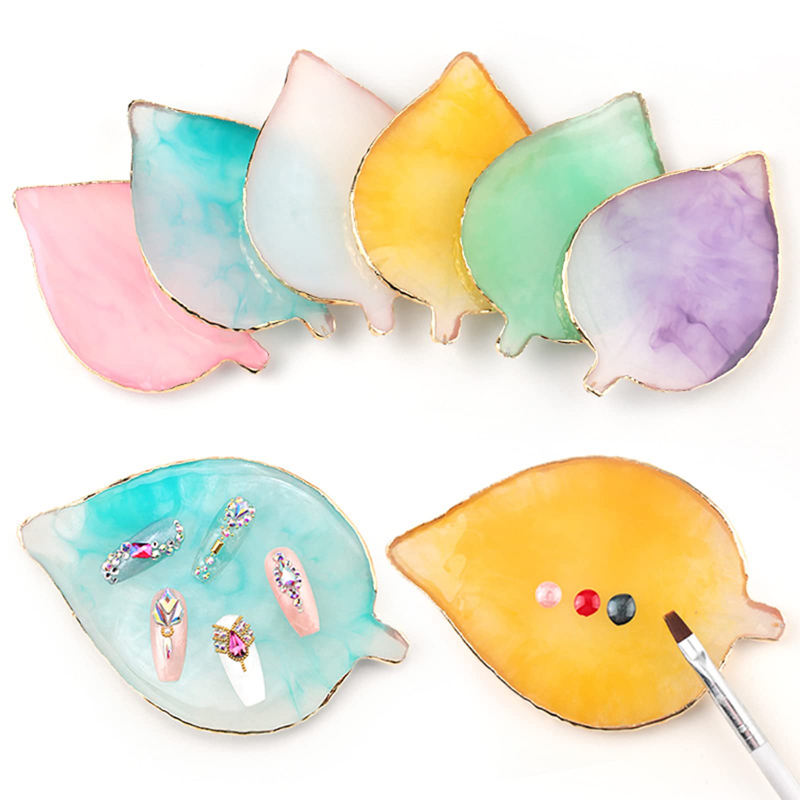 Professional Nail Art Palette - Nail Polish Mixing Plate, Makeup Palette for Nail Tips & Art Display (Yellow Leaf) | Perfect for Salon, DIY Manicure & Nail Art Design