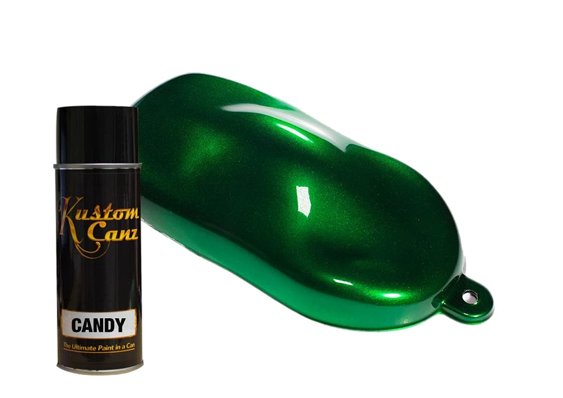 Kustom Canz 5oz Aerosol Spray Paint - Candy Emerald Green Urethane Base Coat for Automotive, Motorcycle & DIY Projects | High Gloss Finish for Custom Paint Jobs