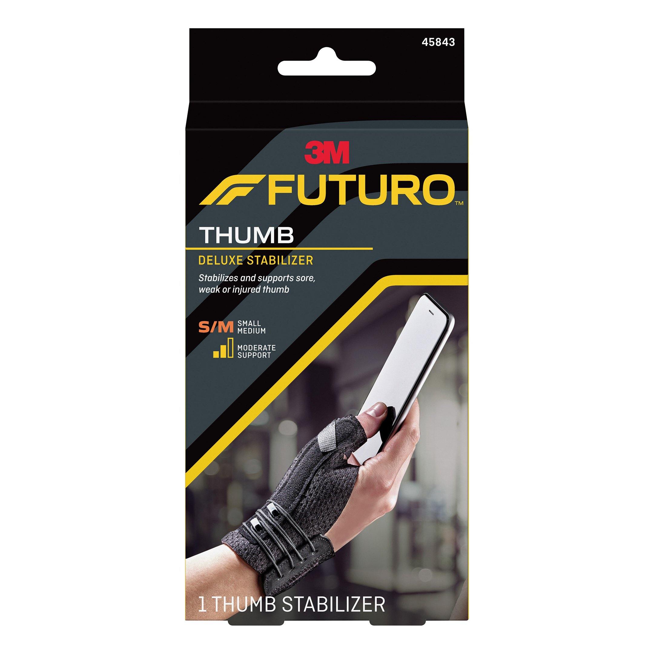 Futuro Deluxe Thumb Stabilizer Brace - Support for Arthritis, Sprains & Pain Relief - Comfortable & Adjustable Splint for Daily Activities & Sports