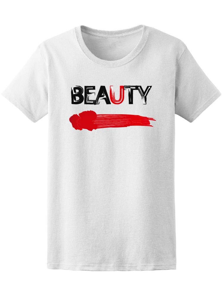 Red Lipstick Smear Beauty T-Shirt for Women - Trendy Graphic Tee for Casual Wear, Date Night & Street Style