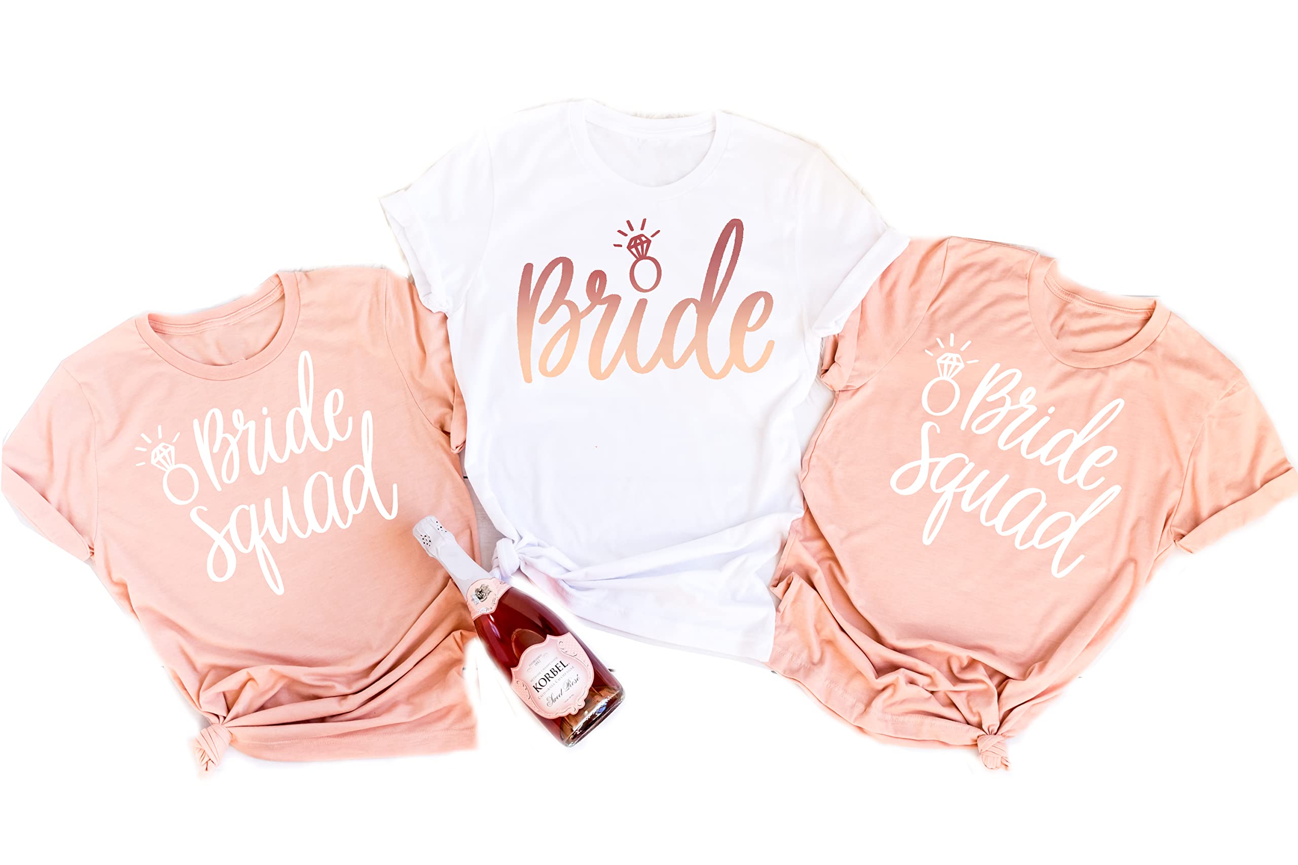 Bachelorette Party Shirts for Bride Squad - Rose Gold Bridal Tee (Size L) | Fun Wedding Party Outfits & Girls Night Out