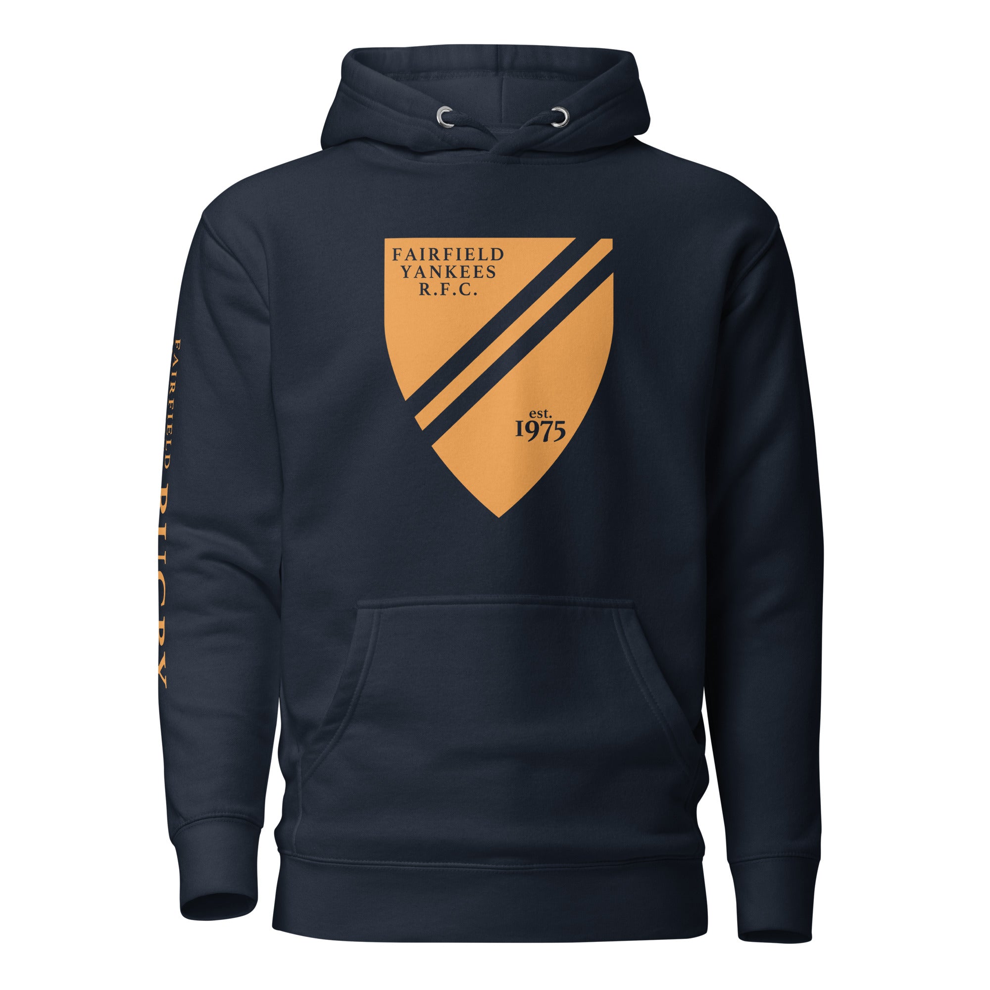 Fairfield Yankees RFC Retro Hoodie - Vintage Rugby Pullover for Men & Women - Cozy Fleece Sweatshirt - Perfect for Game Day, Casual Wear & Cold Weather
