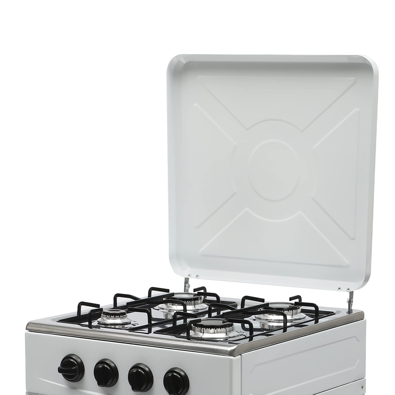 4 Burner Portable Camping Stove with Windproof Cover & Leg Stand - Manual Ignition Gas Stove for Outdoor Cooking, Picnics, RV Trips & Emergency Preparedness