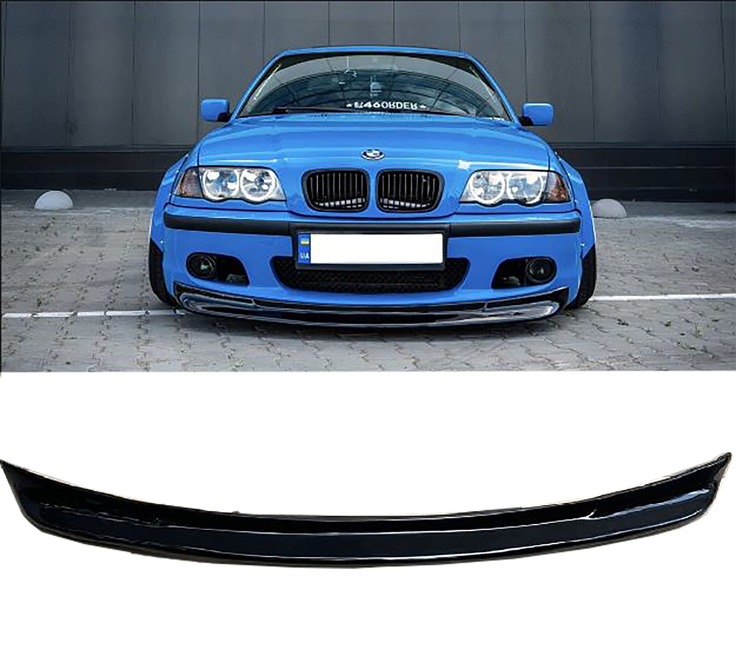 BMW E46 M-Tech 2 Sedan Front Bumper Lip Splitter - CSL Style ABS Plastic Spoiler for Enhanced Aerodynamics | Perfect for Street Racing & Car Shows