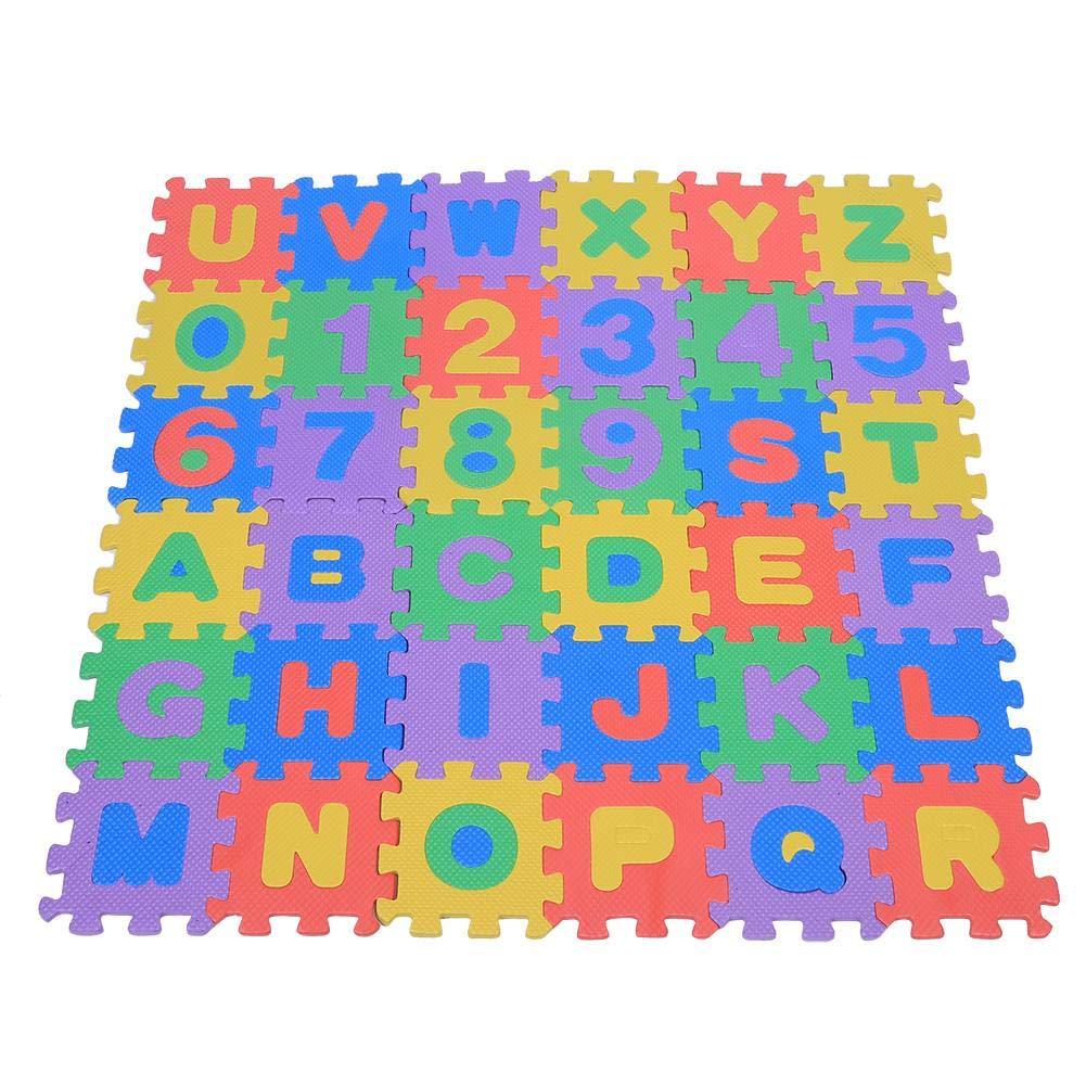 Soft Lightweight Safe Foam Play Carpet - Durable EVA Foam Kids Play Mat for Crawling & Learning | Numbers & Letters Educational Floor Mat for Toddlers, Nursery & Playroom