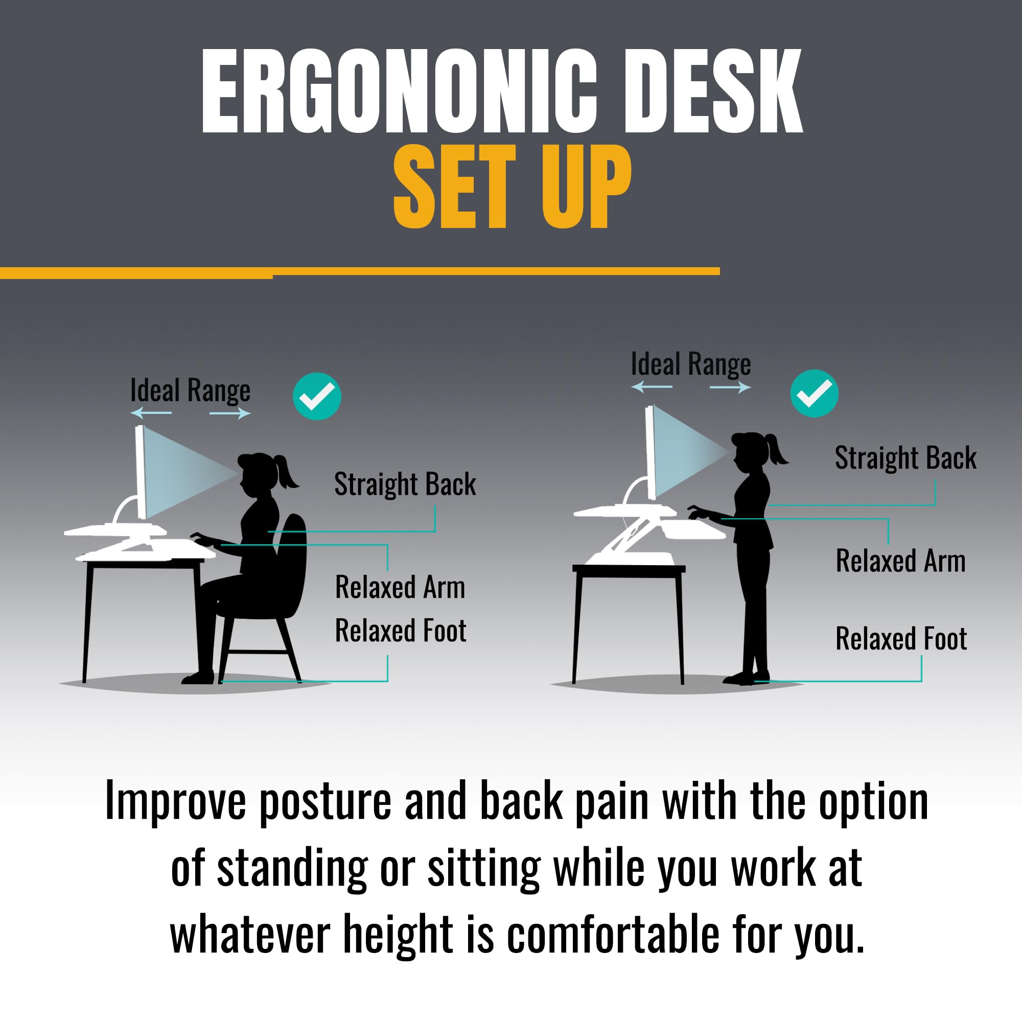 Adjustable Standing Desk Converter - 26