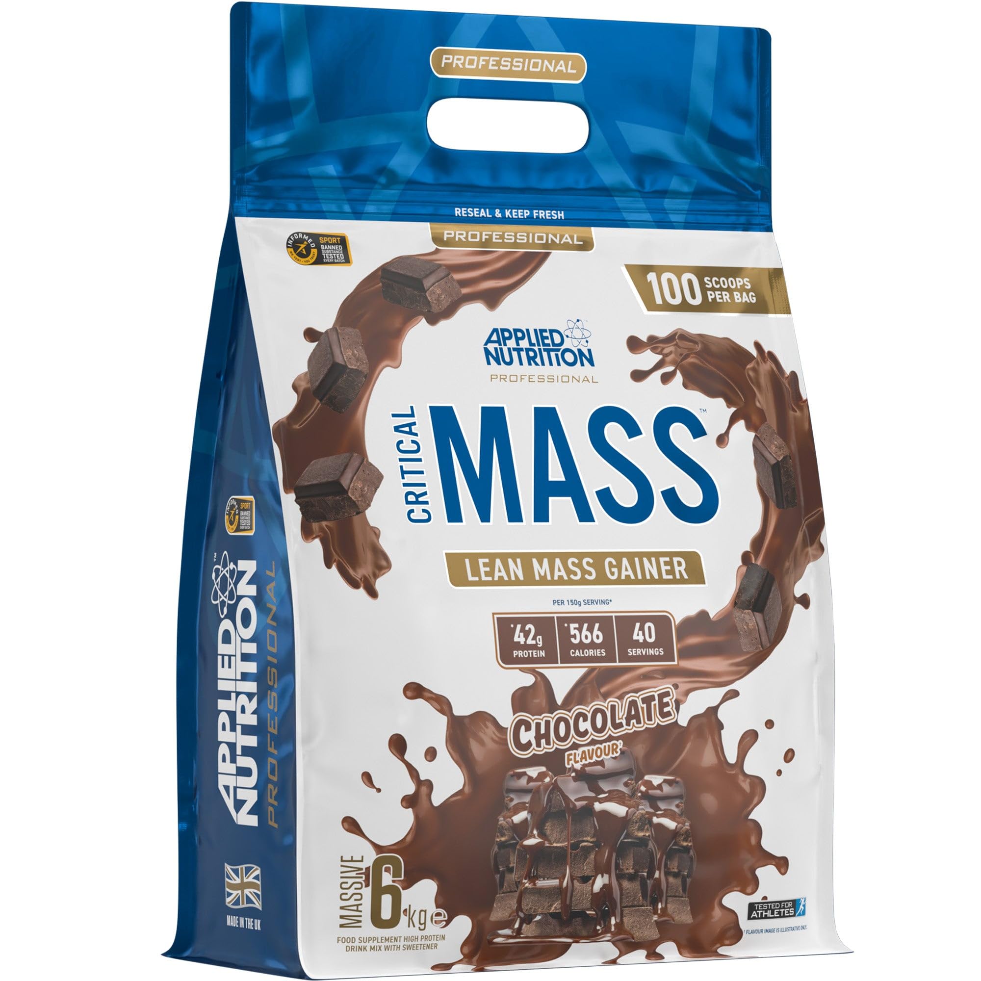 Applied Nutrition Critical Mass Professional Weight Gainer - 6000g for Muscle Growth & Recovery | Perfect for Bodybuilders & Athletes
