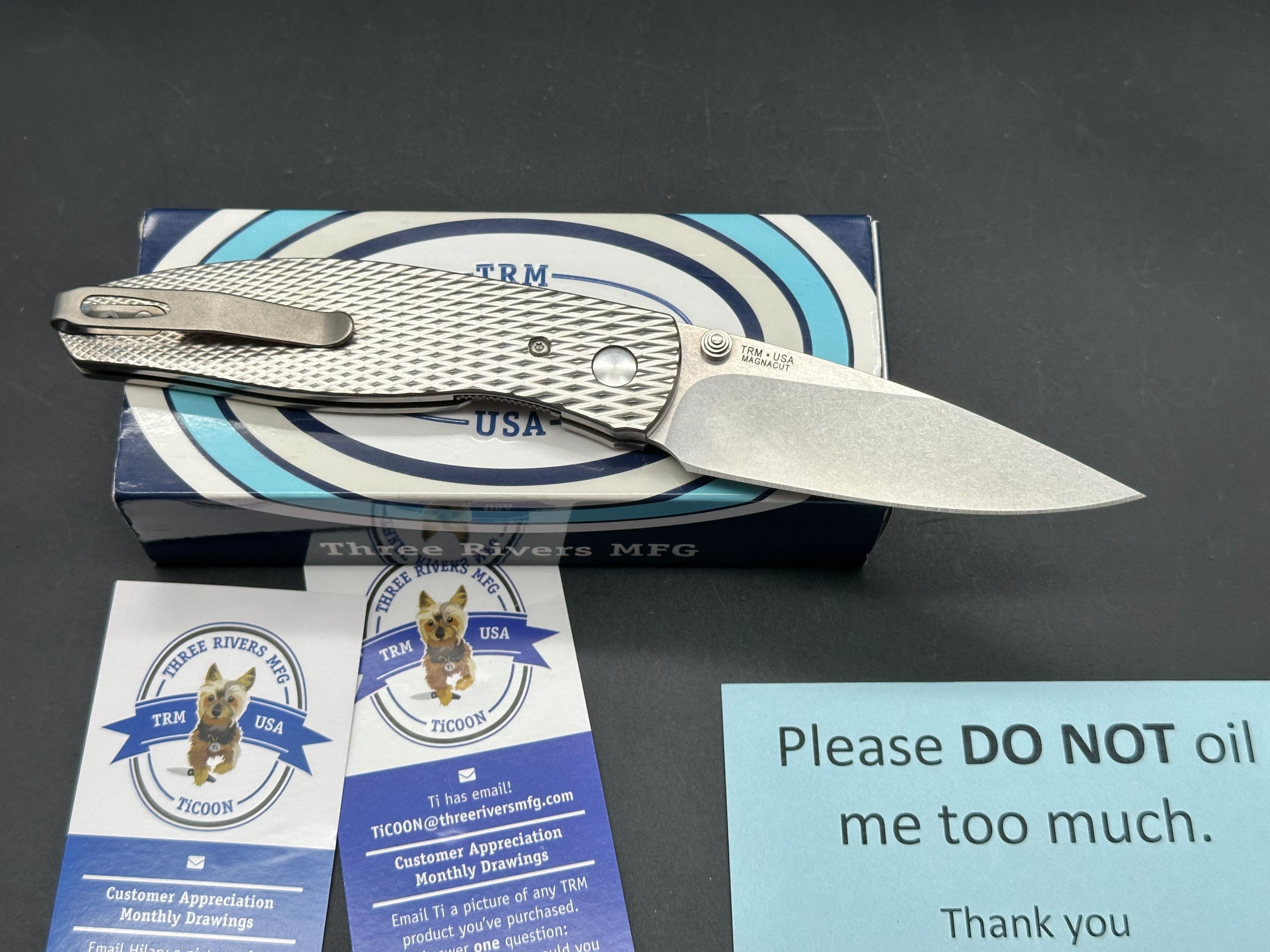 Three Rivers Manufacturing Atom Folding Knife with Mike Erie Hollow Grind - Premium EDC Pocket Knife for Camping, Hiking, and Outdoor Adventures