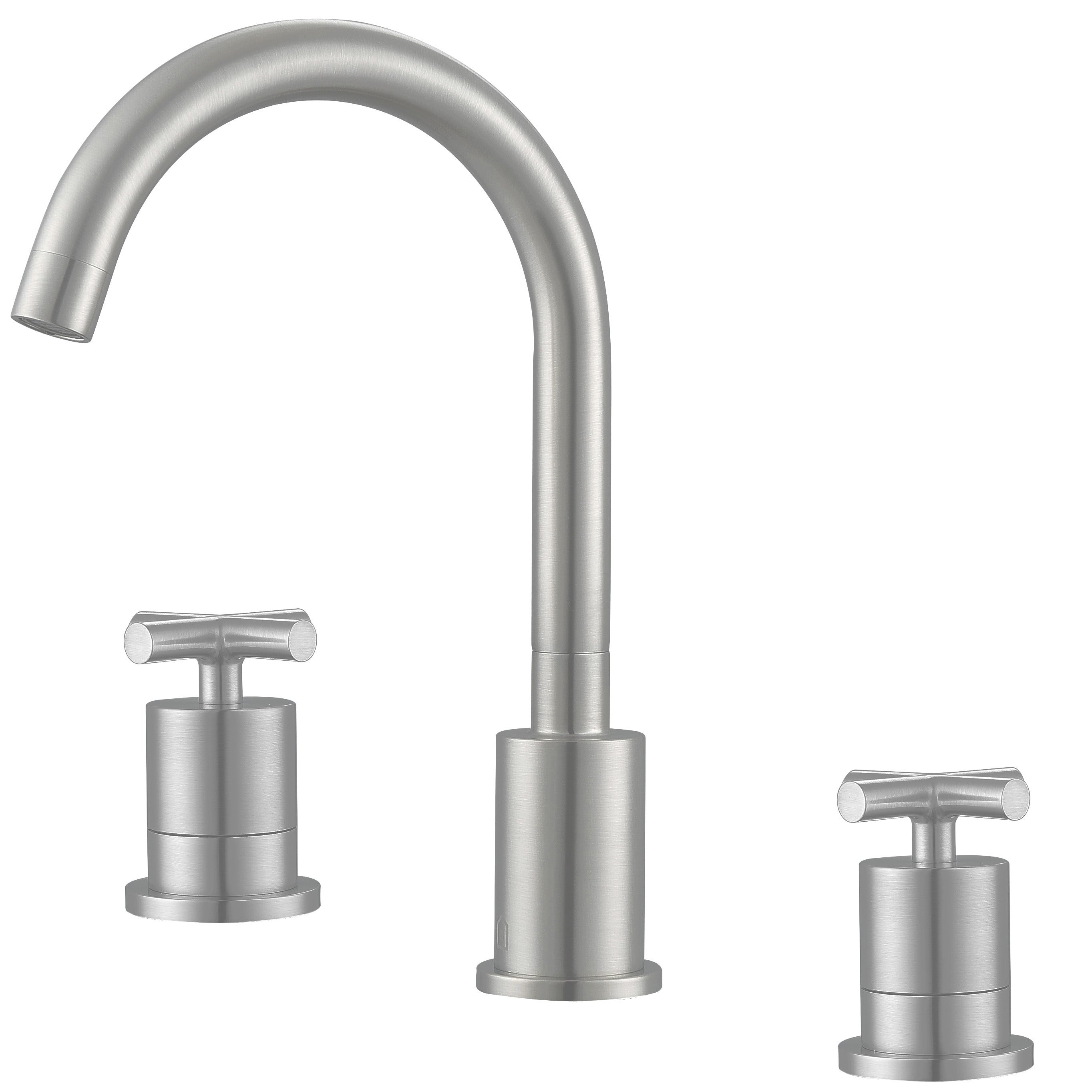 Ancona Ava Series Widespread Bathroom Sink Faucet with Cross Handles in Brushed Nickel Finish - Perfect for Modern Vanities and Powder Rooms
