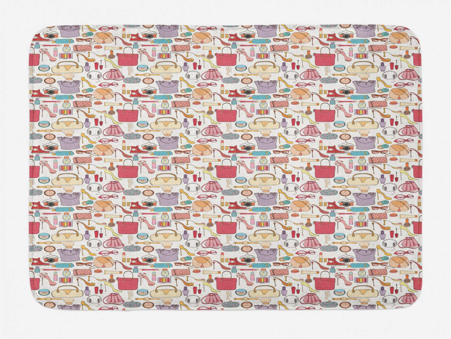 Ambesonne Non-Slip Plush Bath Mat - Women's Cosmetic & Fashion Accessories Design, 30.2