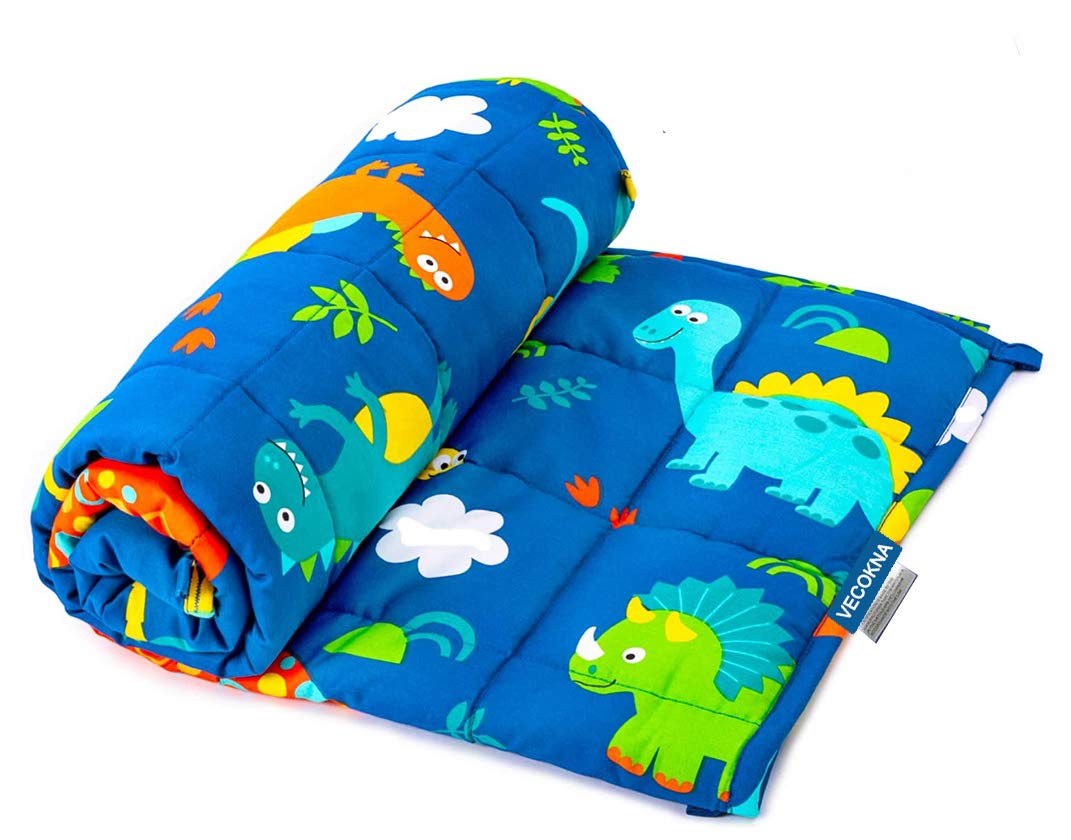 VECOKNA Soft Baby Blankets for Boys & Girls - Cozy & Breathable Nursery Blanket for Newborn, Infant, Toddler - Perfect for Swaddling, Stroller, Car Seat & Crib (Blue & White)