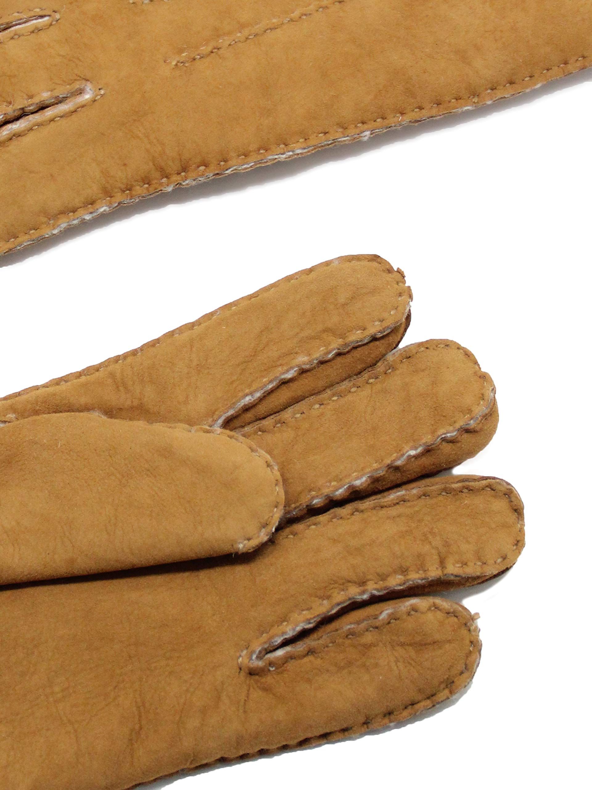 Premium YISEVEN Men's Curly Shearling Leather Gloves - Genuine New Zealand Lambskin Winter Driving Gloves for Cold Weather & Outdoor Activities
