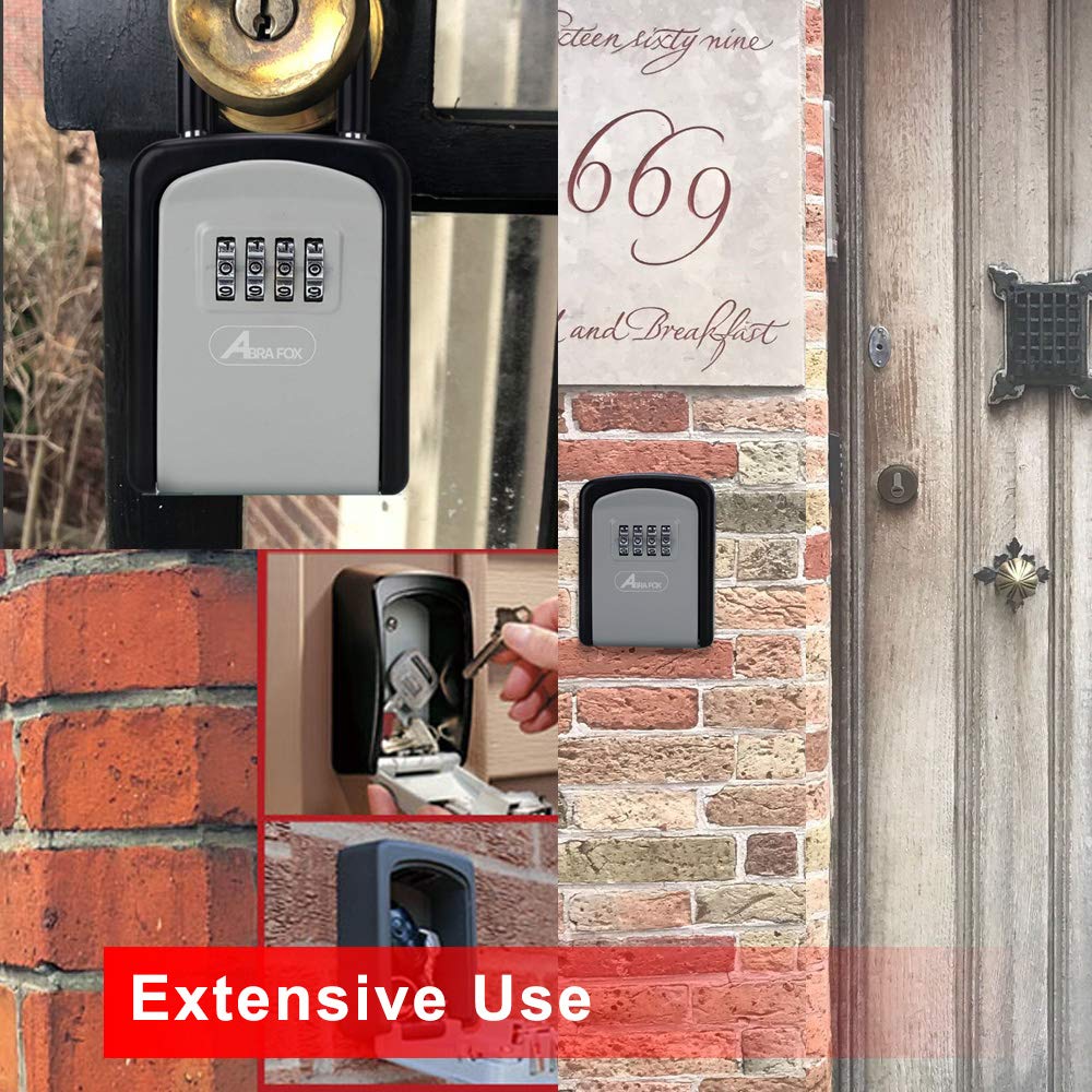 Key Lock Box with Combination Code - Secure Outdoor House Key Storage, Black Combo Door Locker (1 Pack) - Perfect for Vacation Homes, Airbnb Rentals & Emergency Key Access