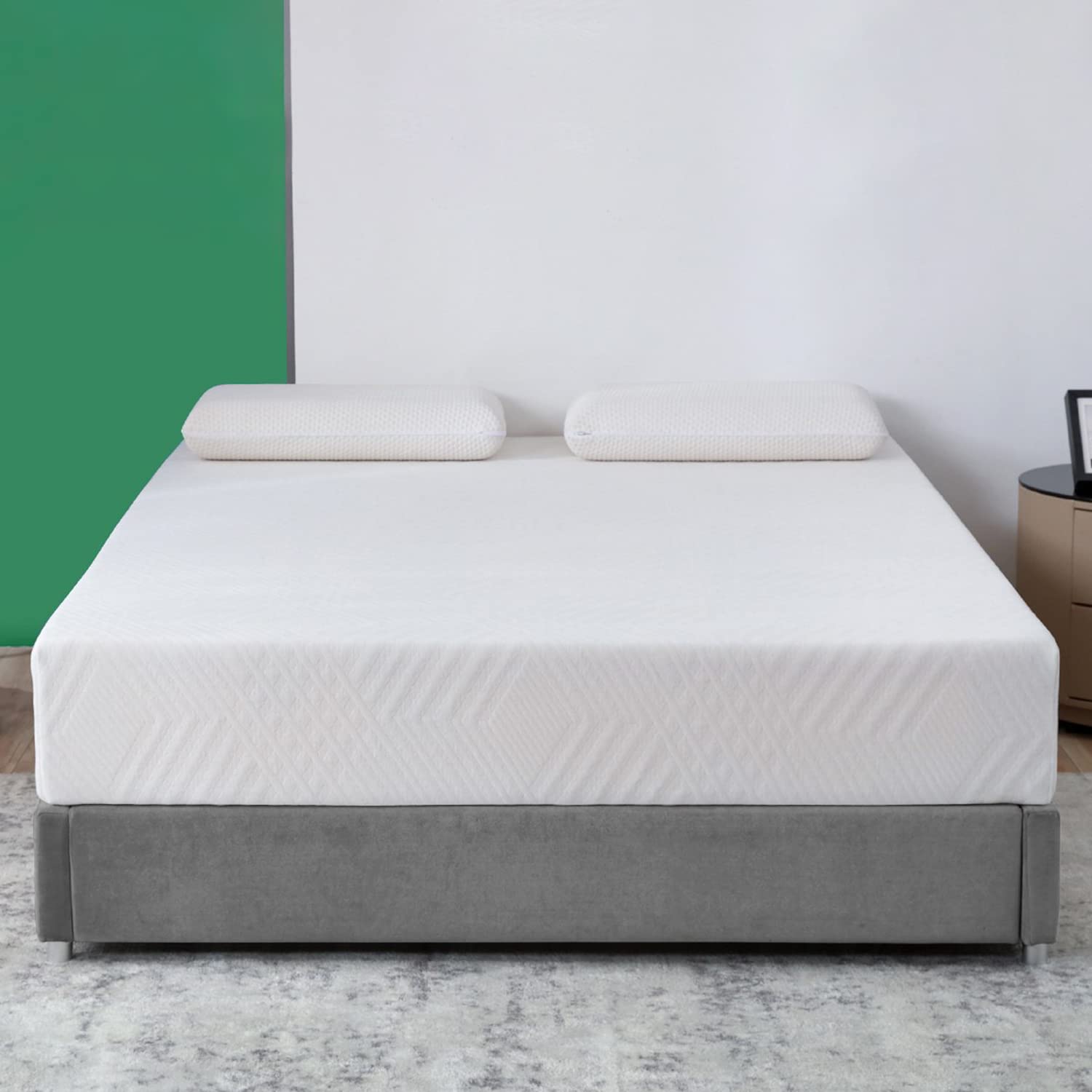 10 Inch Twin XL Mattress in a Box - Cooling Gel & Green Tea Memory Foam, Medium Firm Support for Back Pain Relief - Perfect for Dorms, Guest Rooms & Small Spaces