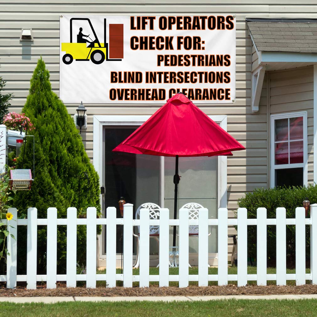 Vinyl Banner - 48x96 Inches, Weatherproof, 8 Grommets for Secure Hanging - Ideal for Business, Outdoor, Industrial & Yard Signs - Perfect for Construction Sites, Warehouses & Safety Warnings