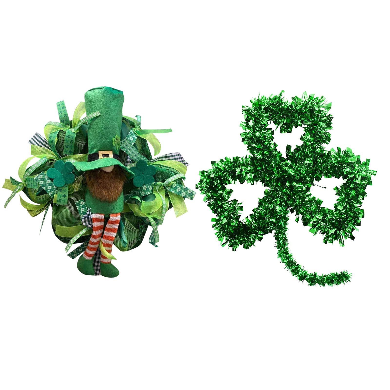 Farmhouse Vintage Truck St. Patrick's Day Wreath - Irish Clover Shamrock Green Garland Front Door Decor with Welcome Sign | Perfect for Spring Home Decor, St. Patrick's Party & Irish-Themed Events