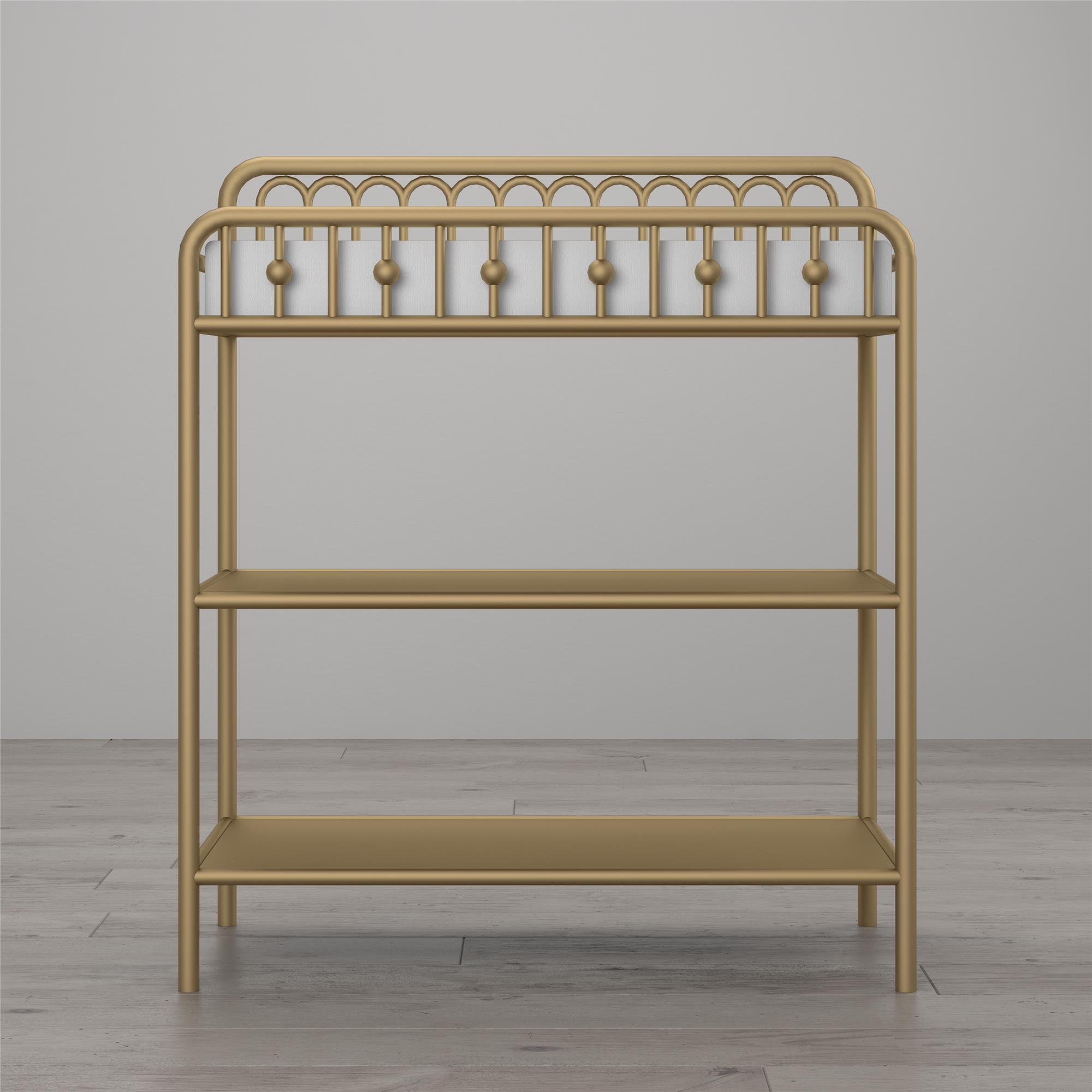 Little Seeds Monarch Hill Ivy Metal Changing Table - Gold Finish | Sturdy & Safe Baby Changing Station for Nursery, Bedroom, or Daycare | Perfect for Diaper Changes & Baby Care Essentials Storage