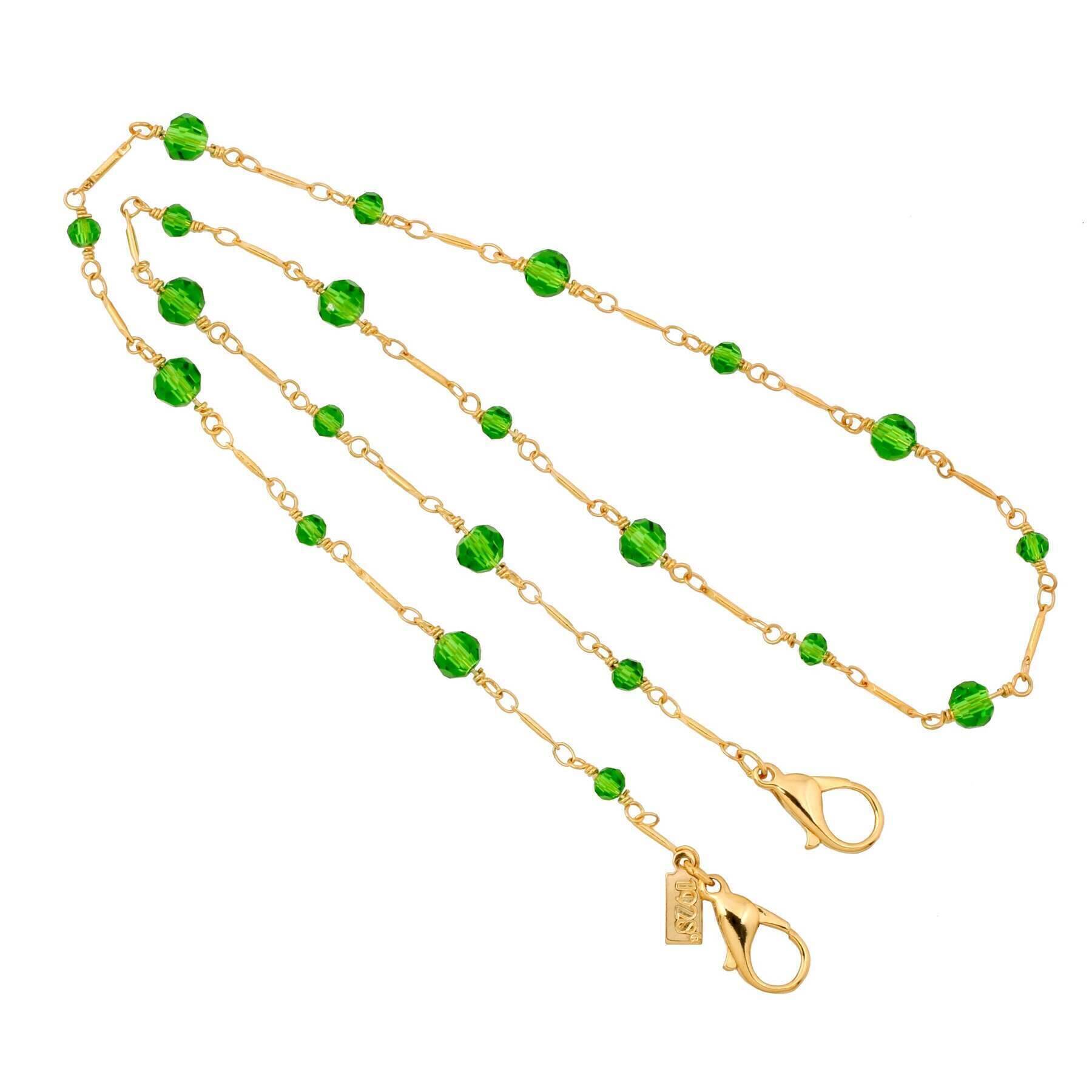 1928 Jewelry Glass Bead Face Mask Chain Holder - 22 Inch Adjustable Mask Lanyard for Women & Men - Perfect for Work, Travel, and Daily Use