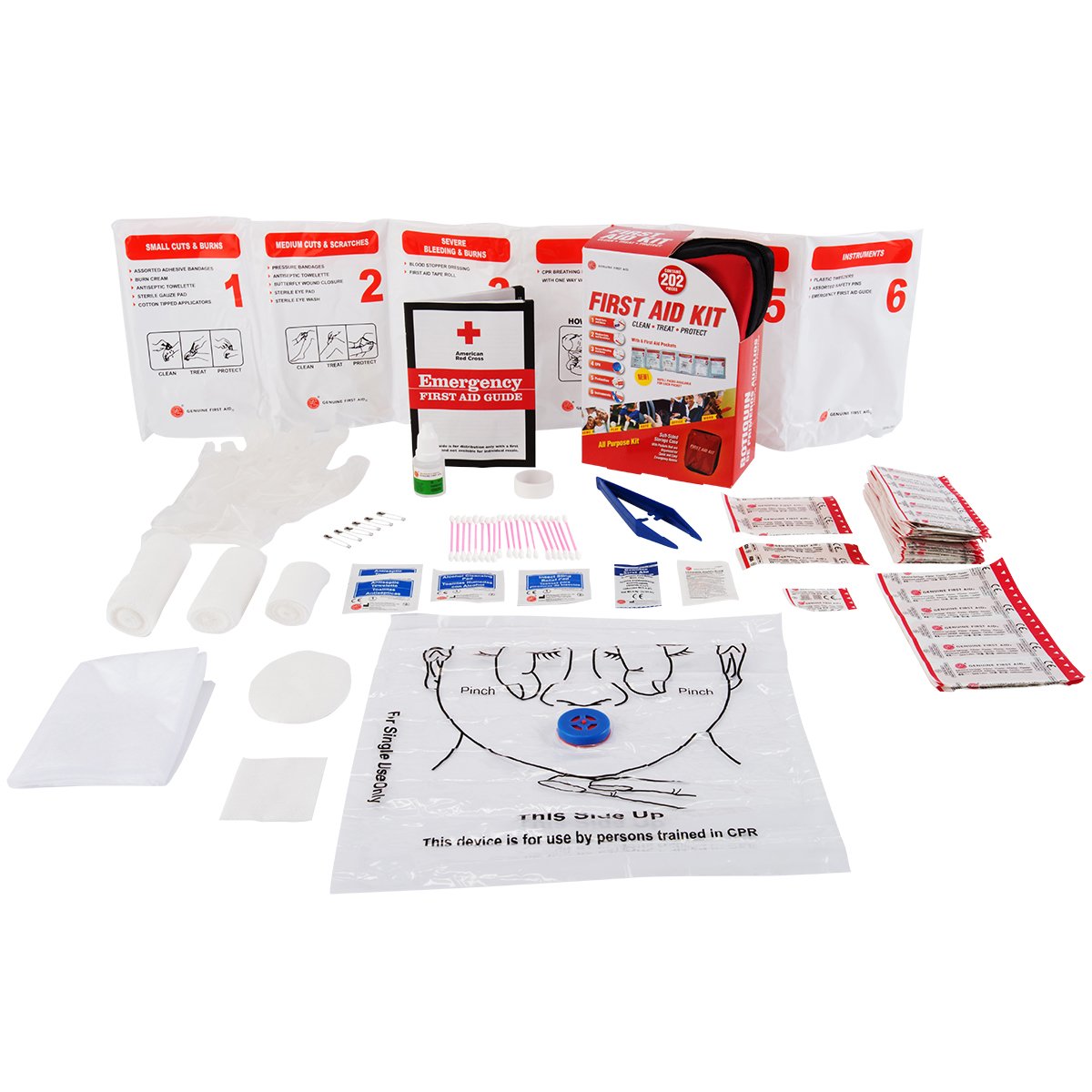 202-Piece Genuine First Aid Kit - Soft Bag for Emergencies, Travel, Home & Car Safety | Compact & Portable Medical Supplies