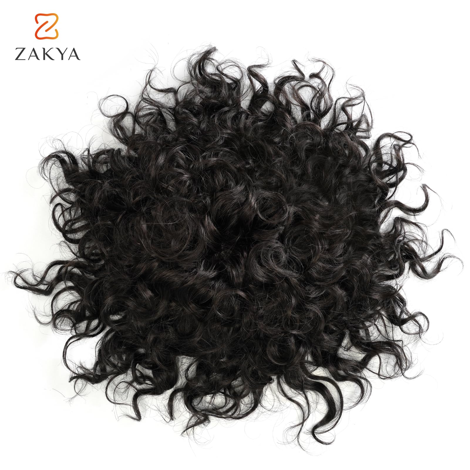 Zakya 20mm Curly Real Human Hair System for Men - 7x9 Inch Replacement Toupee | Natural Looking Hairpiece for Thinning Hair & Baldness | Perfect for Daily Wear, Weddings & Special Occasions