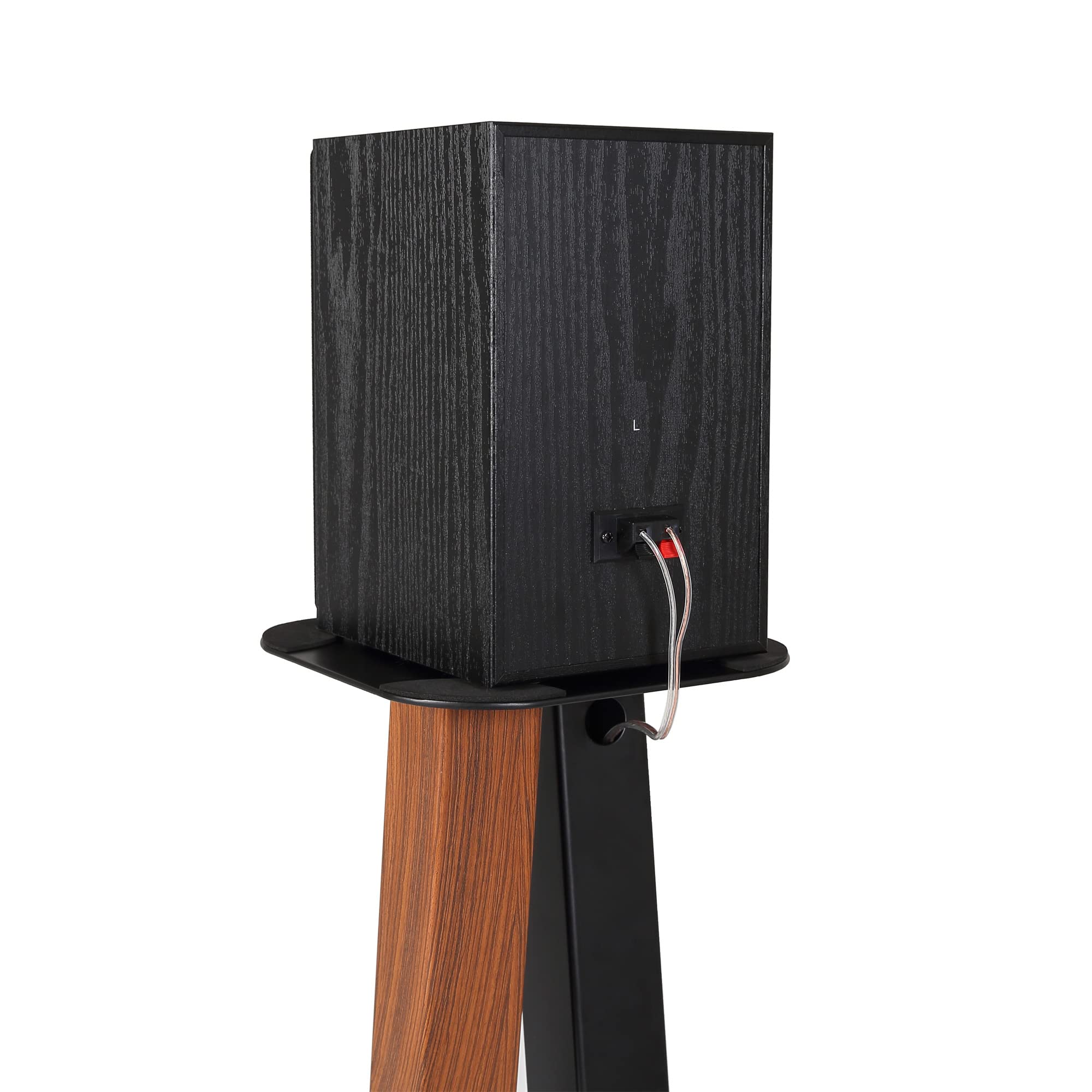 EXIMUS 600 Series Universal Speaker Floor Stands - Adjustable Height, Cedar Black Finish - Perfect for Home Theater, Studio Monitors & Bookshelf Speakers