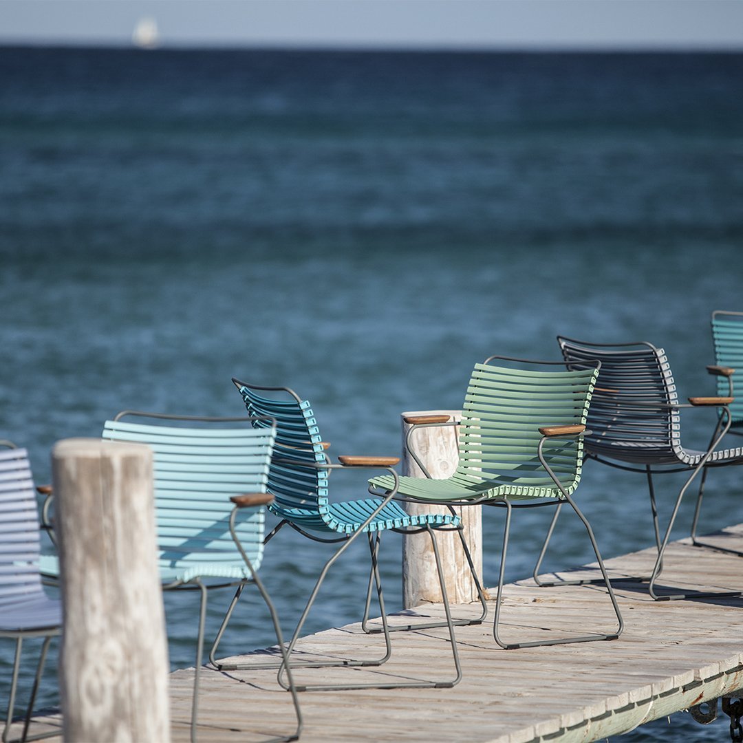 Click Outdoor Dining Chair with Armrests - Patio, Garden, Poolside & Backyard Seating - Weather-Resistant & Comfortable