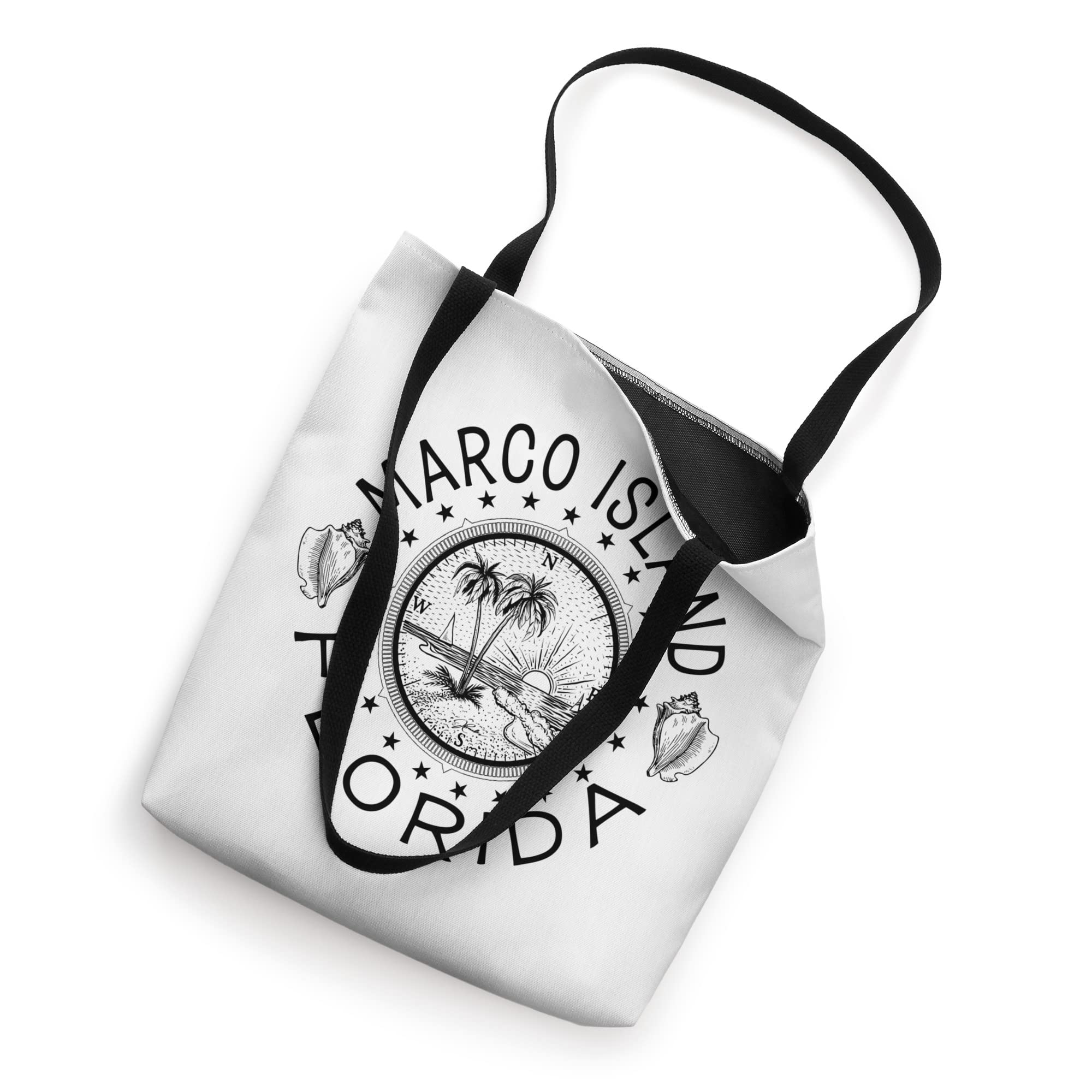 JCombs: Stylish Marco Island Florida Themed Compass Rose Beach Tote Bag - Perfect for Beach Trips, Travel & Shopping