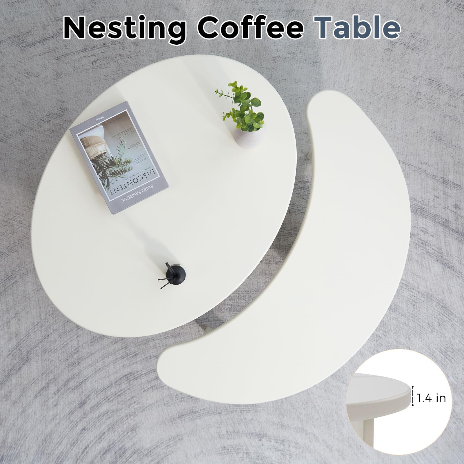MAXYOYO Modern Coffee Table Set of 2 - Nesting Accent Tables for Living Room | Perfect for Small Spaces, Sofa Side Tables & Home Decor