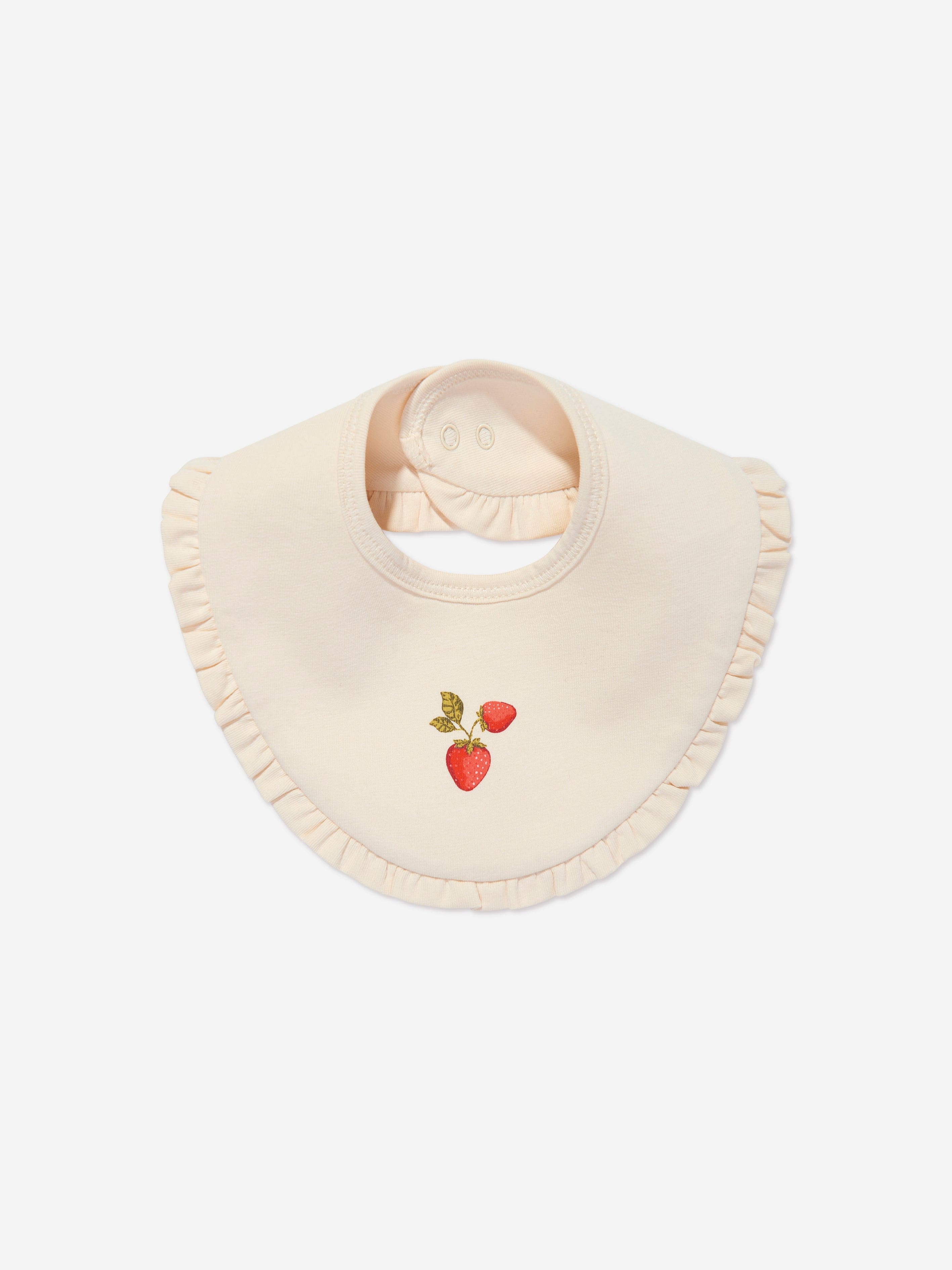 2 Pack Ivory Baby Girls Frill Bib Set - Soft & Absorbent Drool Bibs for Feeding, Teething & Messy Playtime