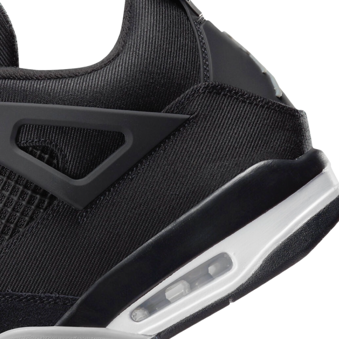 Air Jordan 4 Retro SE Sneakers - Black Canvas & Light Steel Grey White Basketball Shoes for Men | Perfect for Streetwear, Casual Outfits & Basketball Games