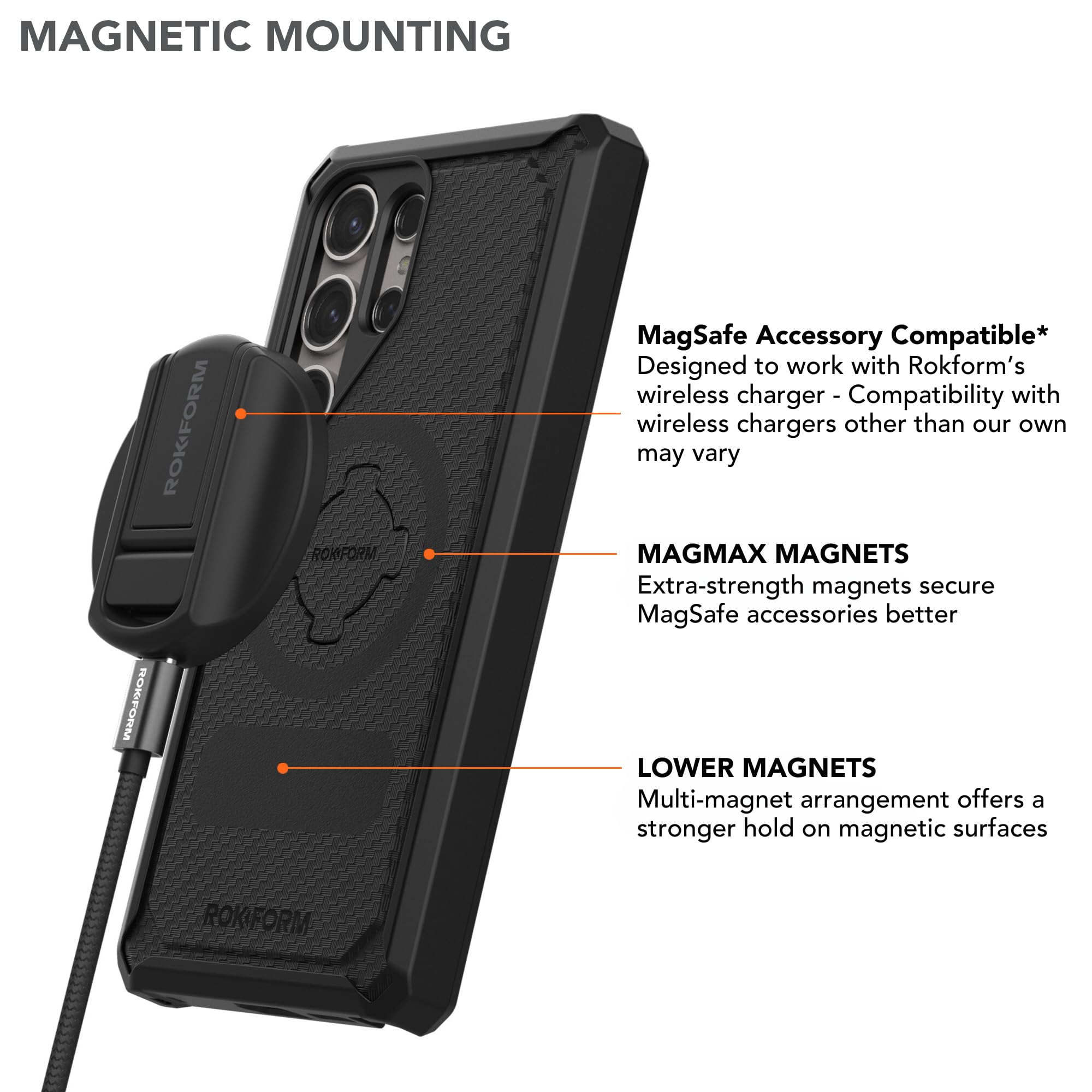 Rokform Rugged Magnetic Case for Galaxy S24 Ultra | Twist Lock Armor Protection | Drop Tested | Perfect for Outdoor Adventures & Extreme Sports