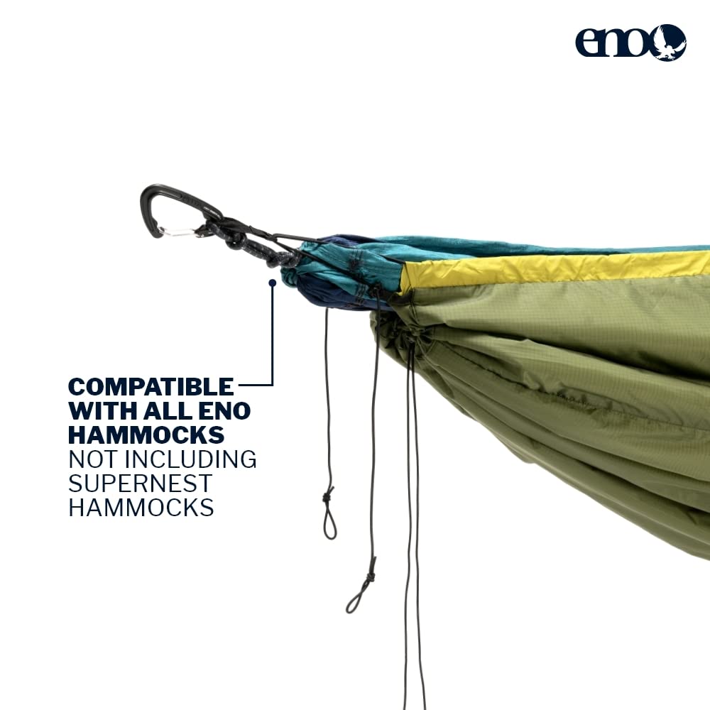ENO Ember UnderQuilt - Lightweight & Water-Resistant Hammock Quilt with Eco-Friendly Recycled Synthetic Insulation - Perfect for Camping, Hiking, Backpacking, Festivals & Outdoor Adventures - Stay Warm in 40°F Weather - Ideal for Backyard Lounging, Beach Trips & Wilderness Exploration