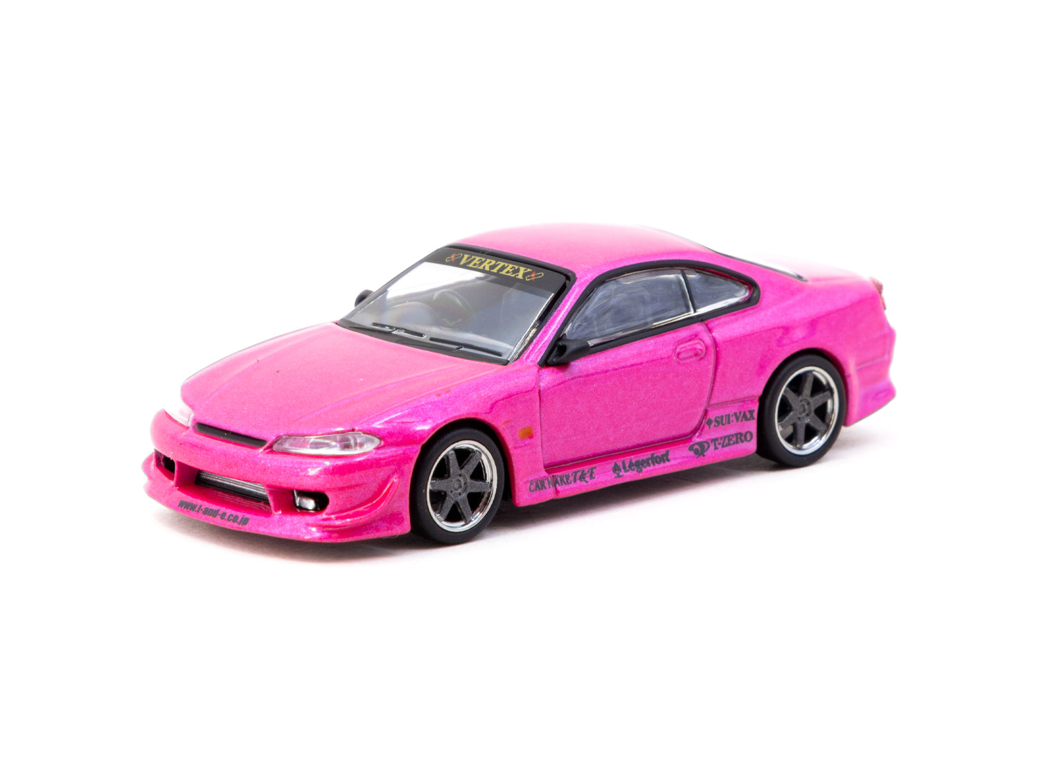 Tarmac Works 1/64 Scale Diecast Model - Nissan Silvia S15 Pink Metallic Collectible Toy Car for Adults & Kids | Perfect for Display, Racing Games & Car Enthusiast Collections