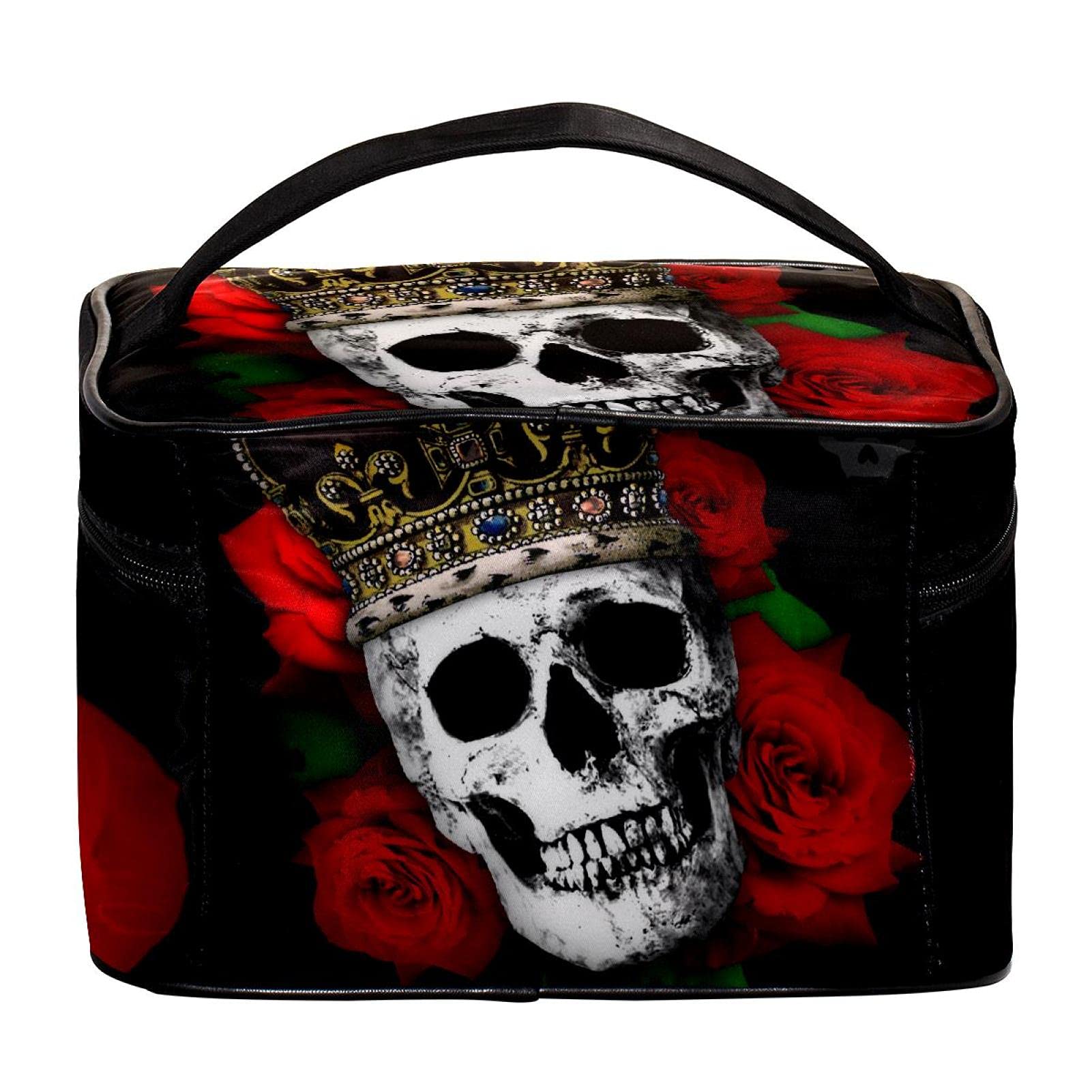 Dead King Floral Travel Makeup Bag - Large Cosmetic Organizer for Women | Travel & Daily Use