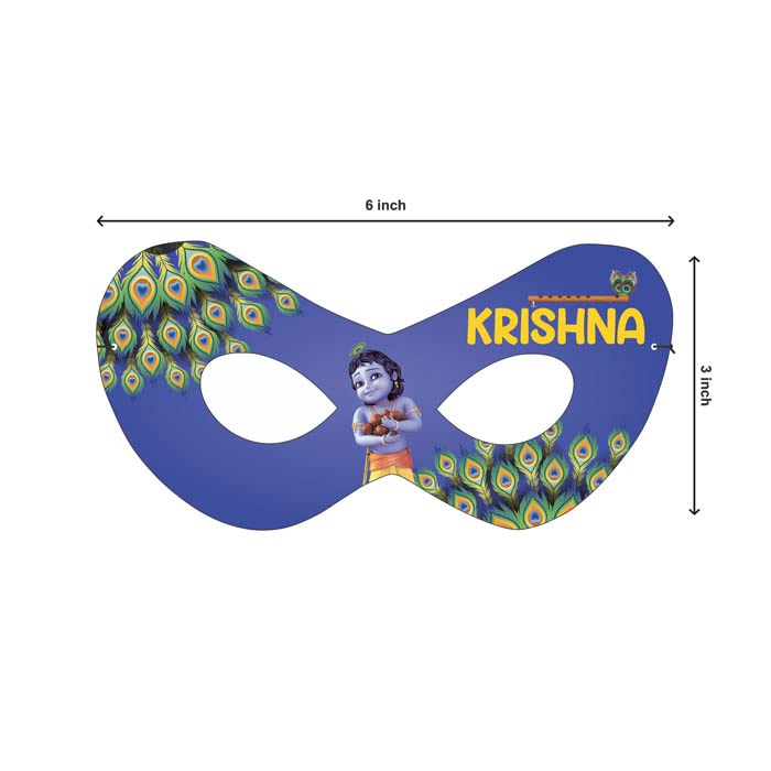 Little Krishna Themed Birthday Eye Mask - Personalized with Baby Name for Kids' Party Decorations | Perfect for Krishna Janmashtami, Birthday Celebrations & Themed Events