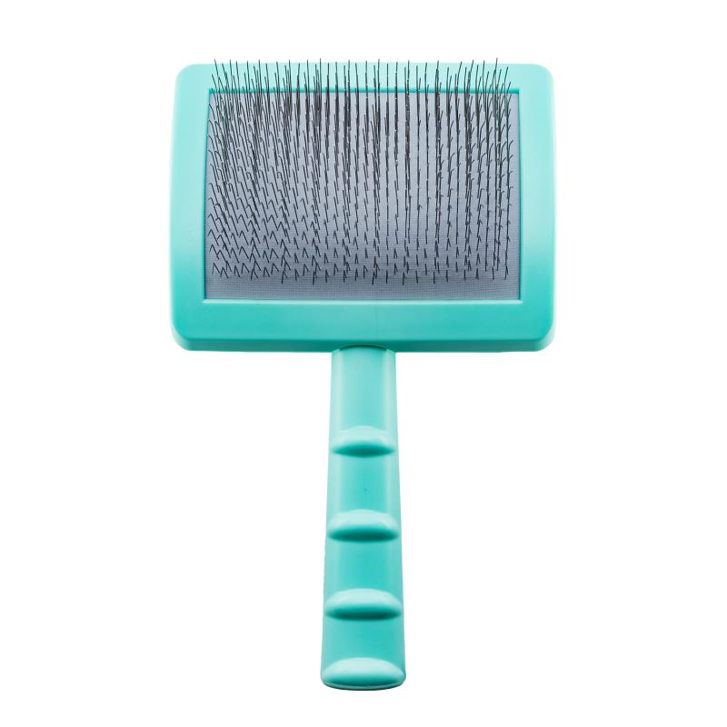 Tauro Pro Line Plastic Brush - Mint Green, Thin & Hard Bristles, Large Size 6.9x4.2x2.4 Inches - Perfect for Pet Grooming, Makeup Application & Detailing Cars