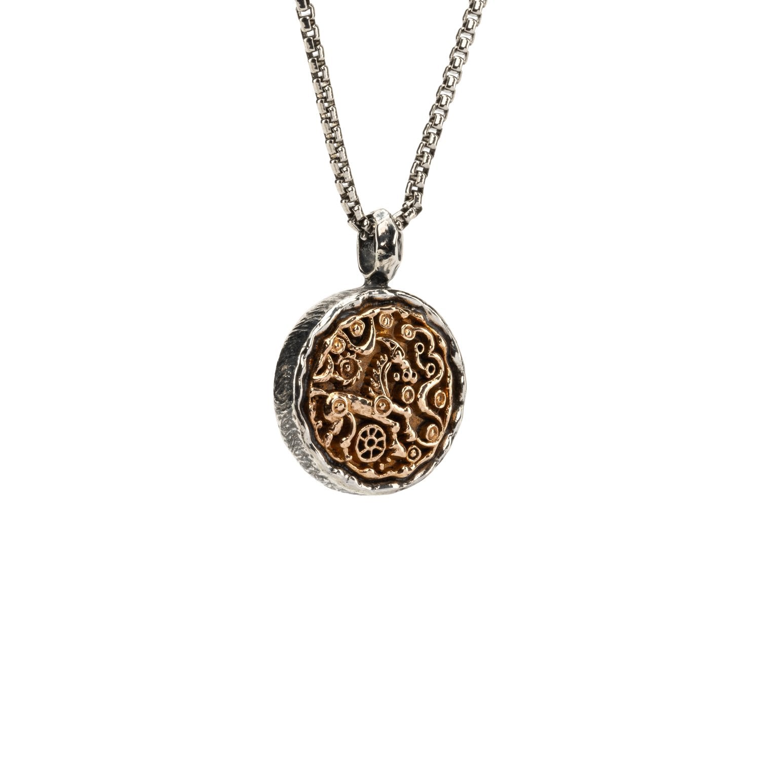 Authentic Silver & Bronze Ancient Celtic Coin Pendant - Unbridled Spirit Jewelry - Perfect for Historical Reenactments, Viking LARP, and Pagan Rituals