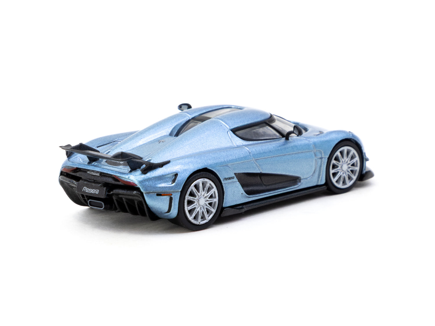 Tarmac Works 1/64 Scale Koenigsegg Regera Diecast Model Car - Light Blue Metallic Finish - Collectible Toy for Display & Racing Games - Perfect for Car Enthusiasts & Kids Gifts