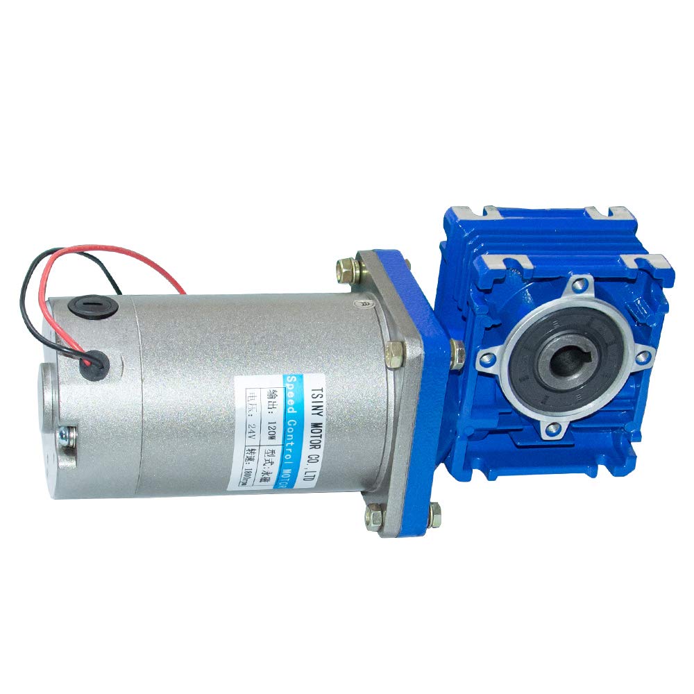 12V DC High Torque Worm Gear Motor - 22RPM, 120W Power, 80:1 Gear Ratio for Industrial Automation, Robotics, and DIY Projects