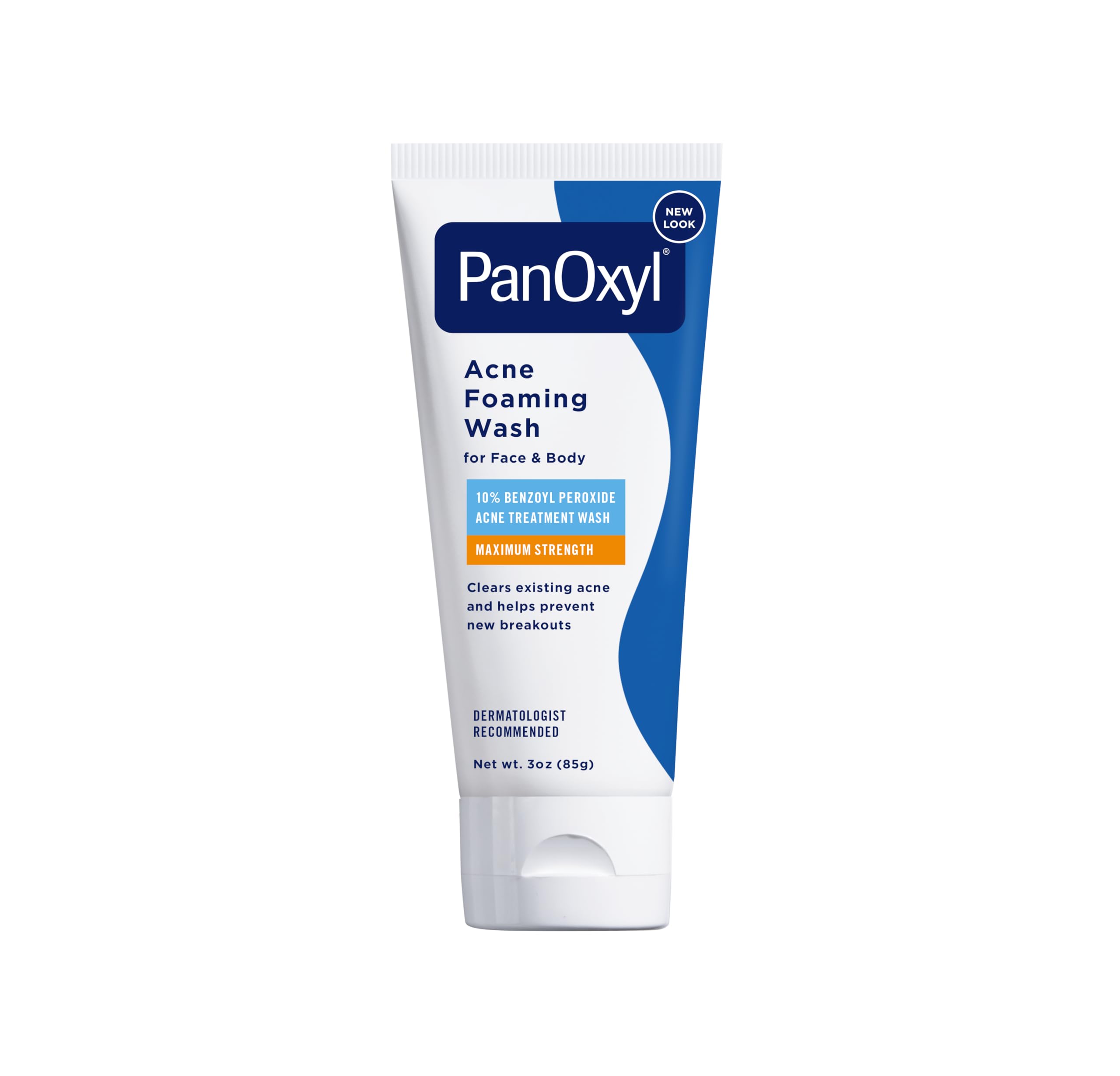 PanOxyl Acne Foaming Wash 10% Benzoyl Peroxide Maximum Strength Antimicrobial Face Cleanser - 3 oz Travel Size for Acne-Prone Skin - Perfect for Gym, Travel & Daily Skincare Routine