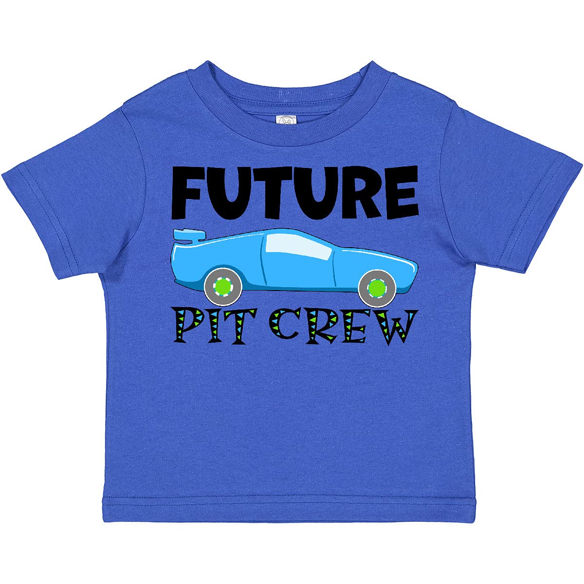 Inktastic Future Pit Crew Blue Race Car Toddler T-Shirt - Cute Toddler Boys' Racing Tee for Car Lovers & NASCAR Fans - Perfect for Birthday Gifts, Playdates & Family Race Day Outfits