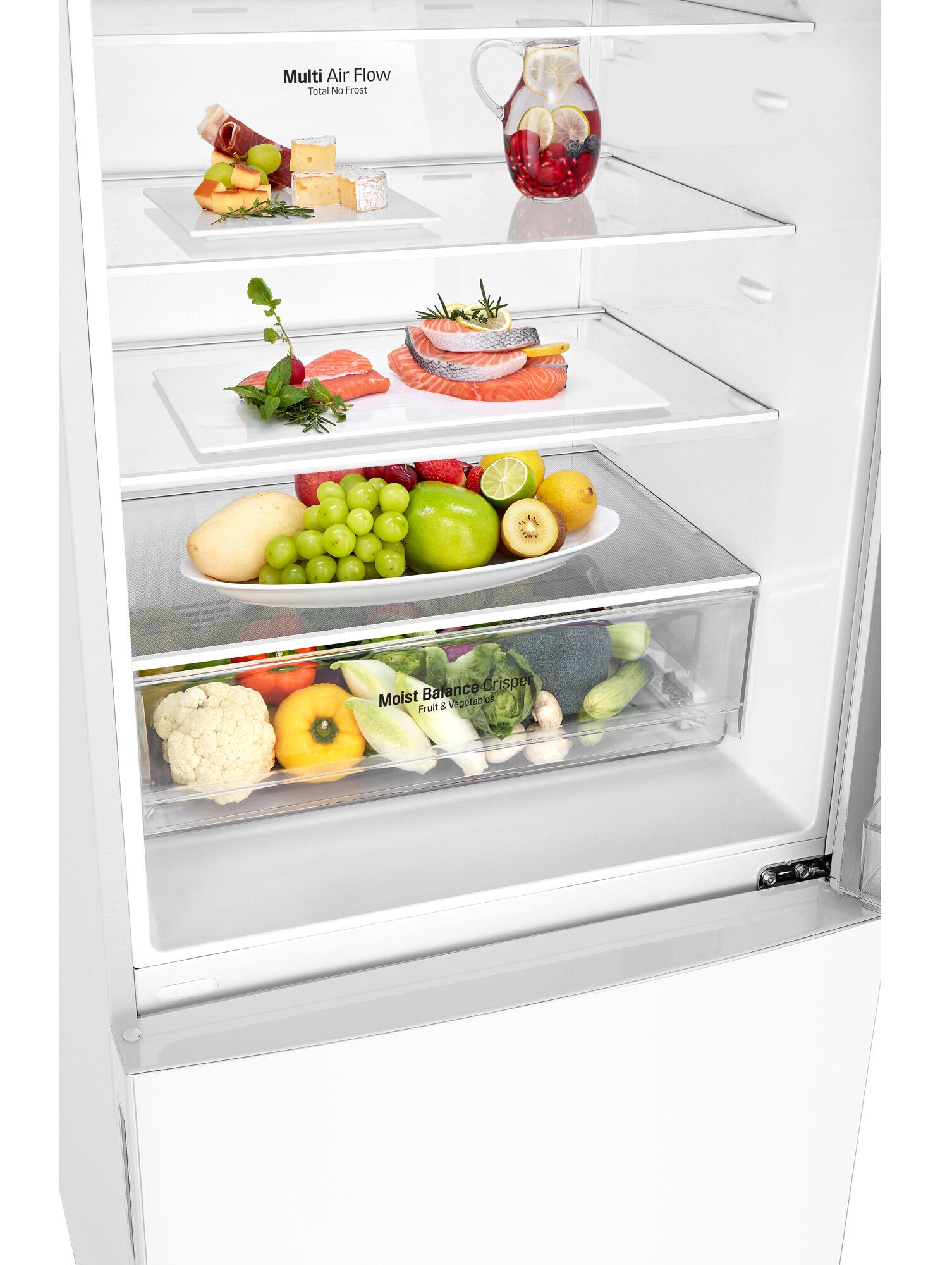 LG 455WL 420L Bottom Mount Refrigerator - Energy Efficient White French Door Fridge for Modern Kitchen | Perfect for Family Homes & Open-Plan Living Spaces
