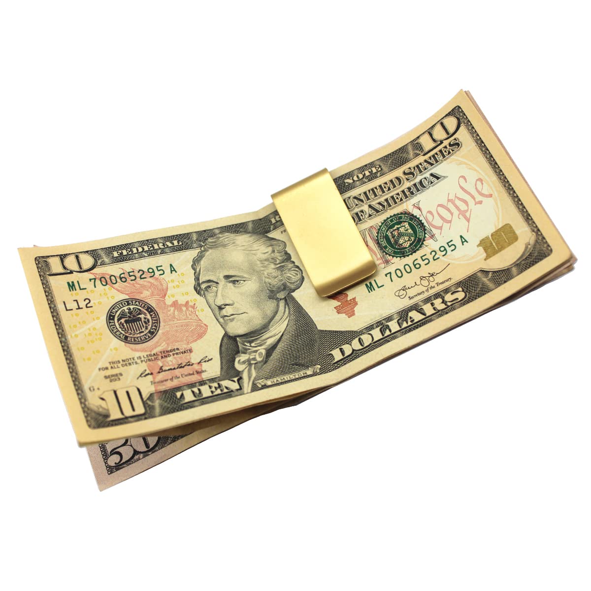 Premium Metal Brass Money Clip - Slim Credit Card & Cash Holder Wallet for Men & Women - Lightweight Pocket Money Clips (2 Pack) - Perfect for Everyday Carry, Travel & Gift Giving
