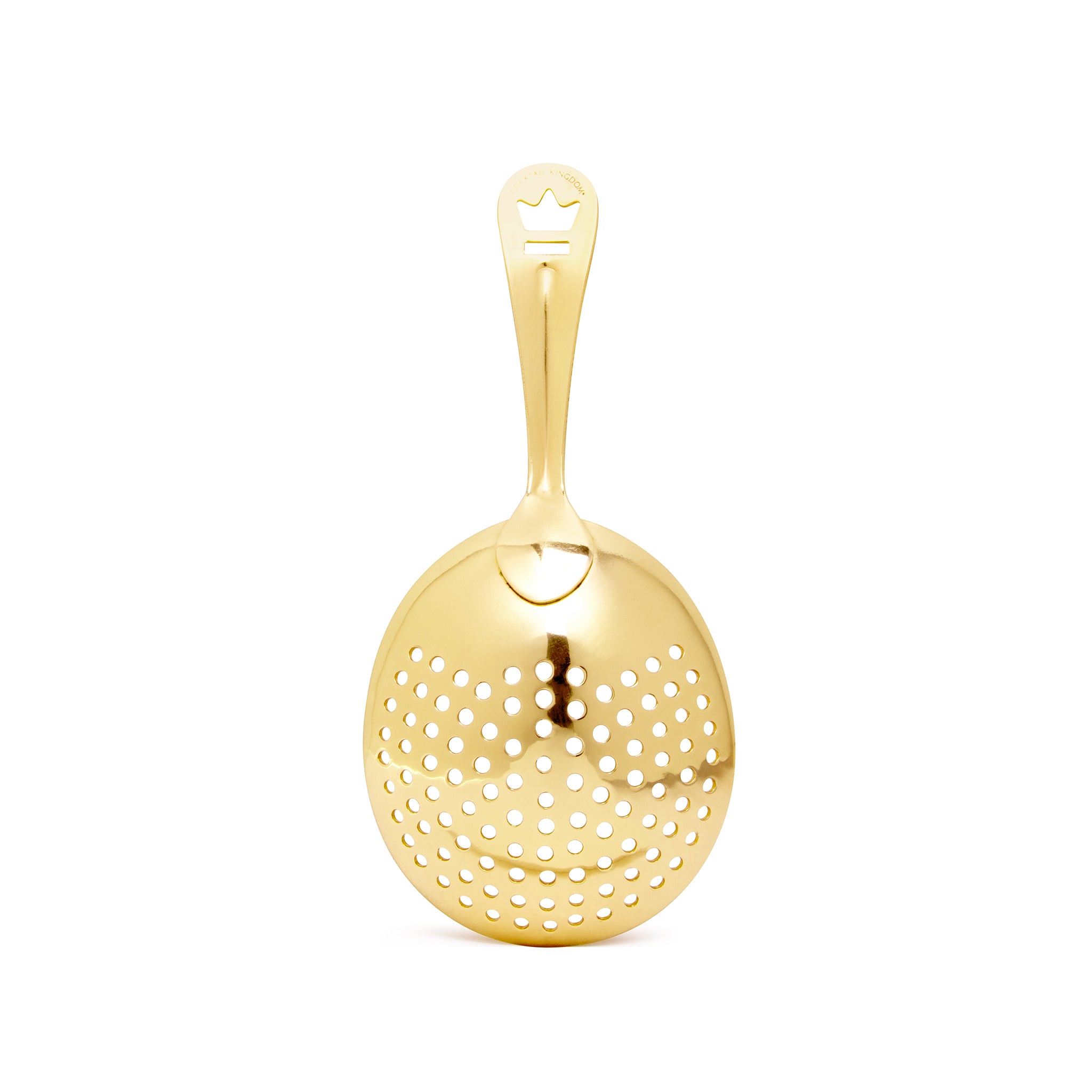 Premium Gold-Plated Julep Strainer - Elegant Cocktail & Mint Julep Accessory for Home Bars & Mixology Enthusiasts